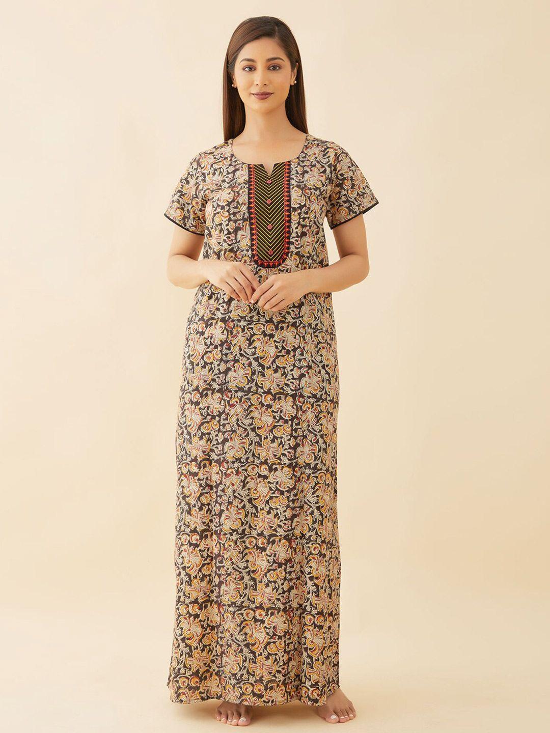 maybell black printed maxi nightdress