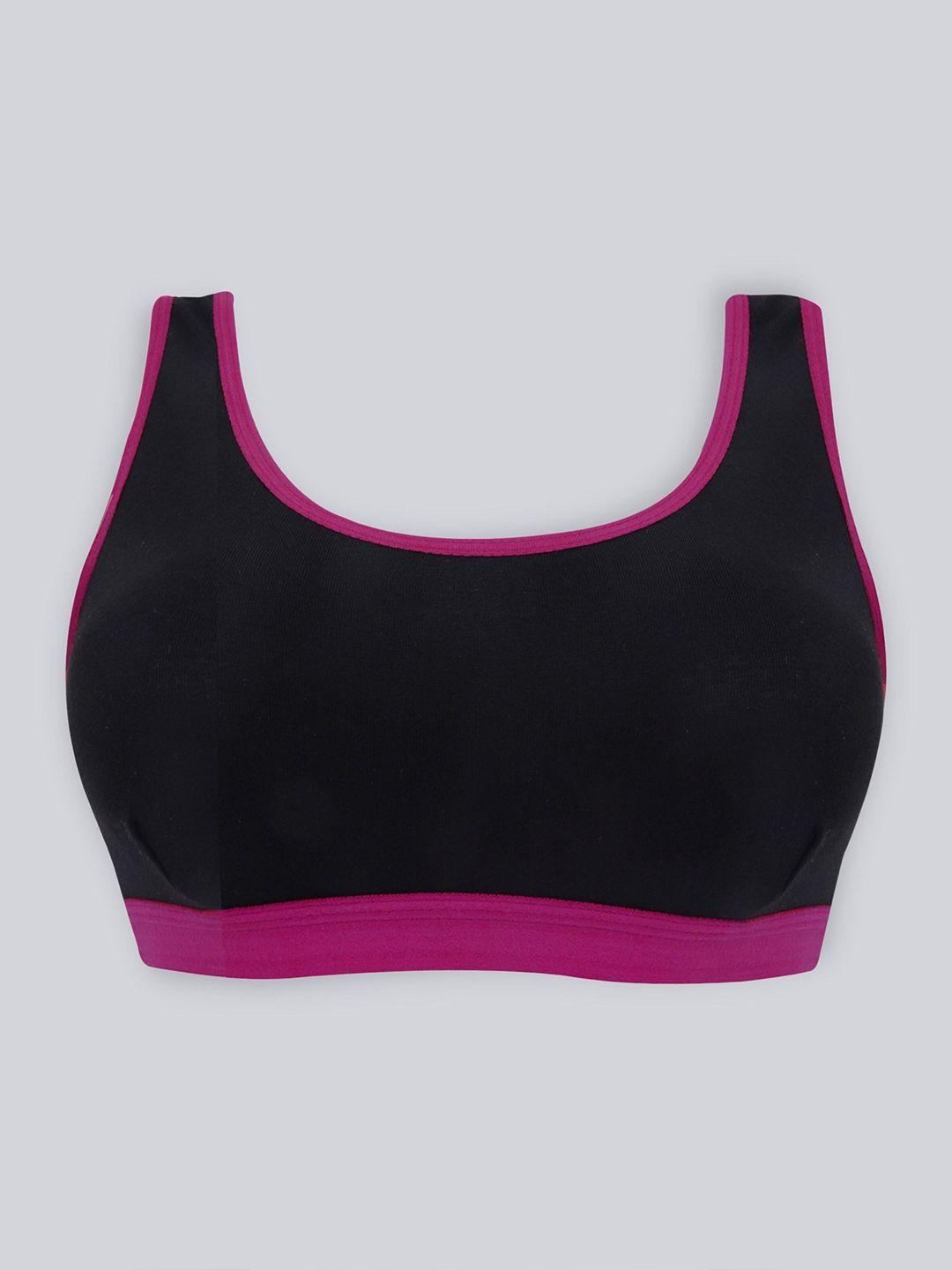 dchica non-wired non-padded all day comfort full coverage cotton sports bra