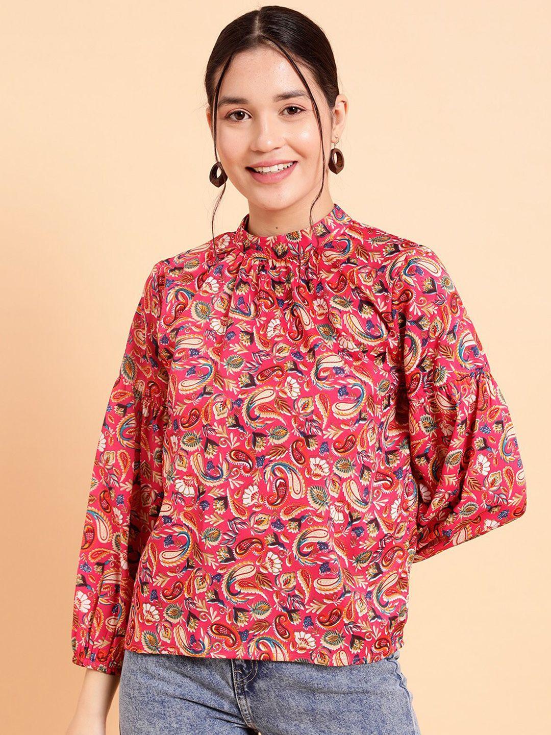 mint street ethnic motifs print crepe top