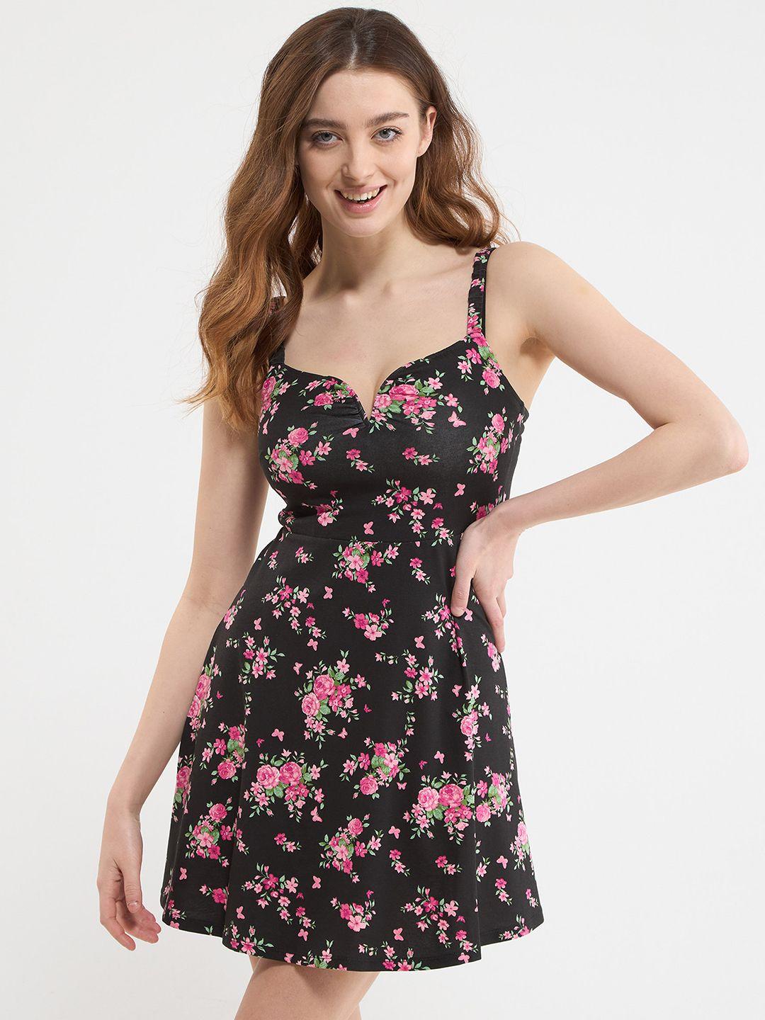 terranova floral print a-line dress