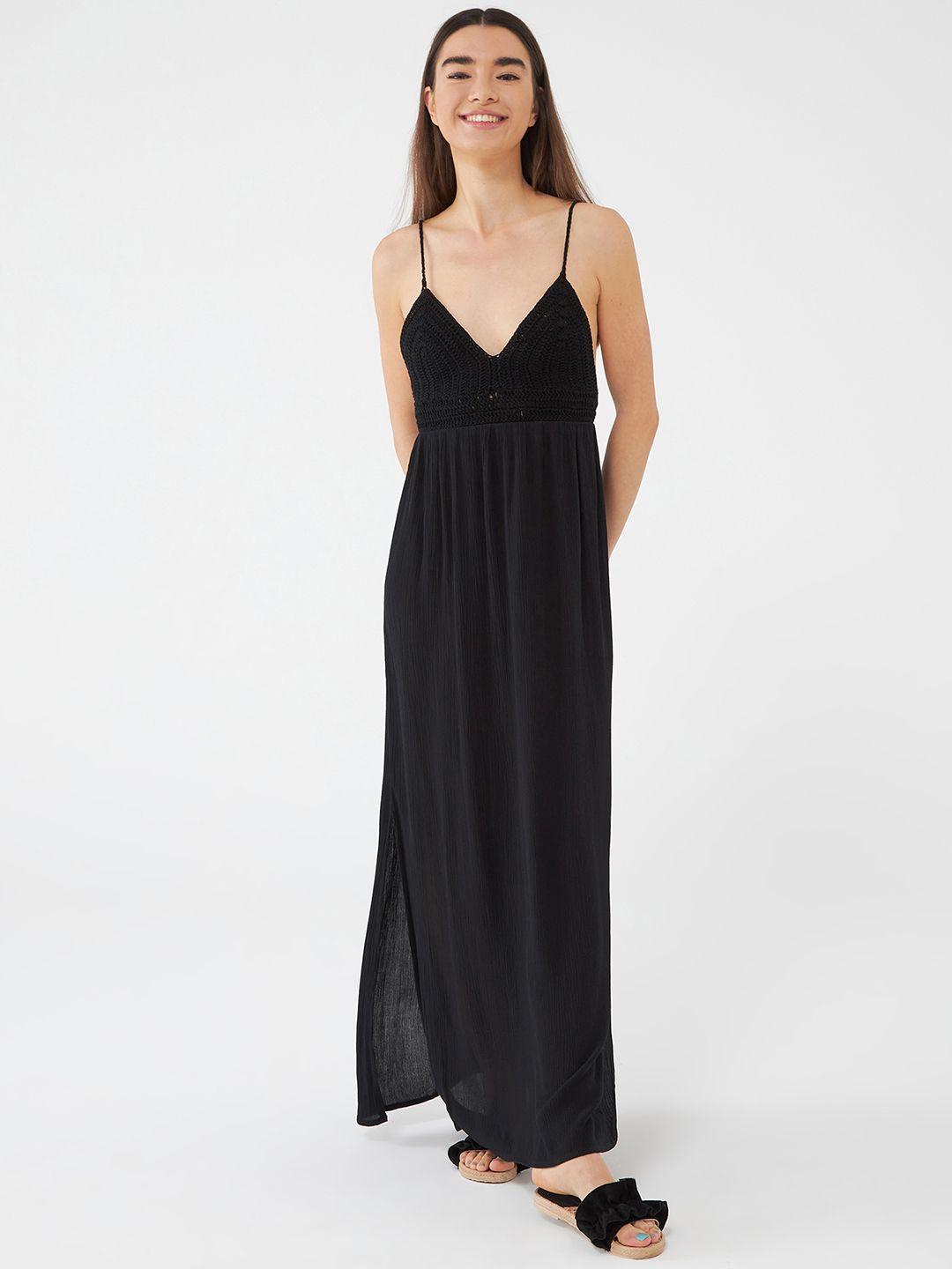 terranova crochet slit maxi dress