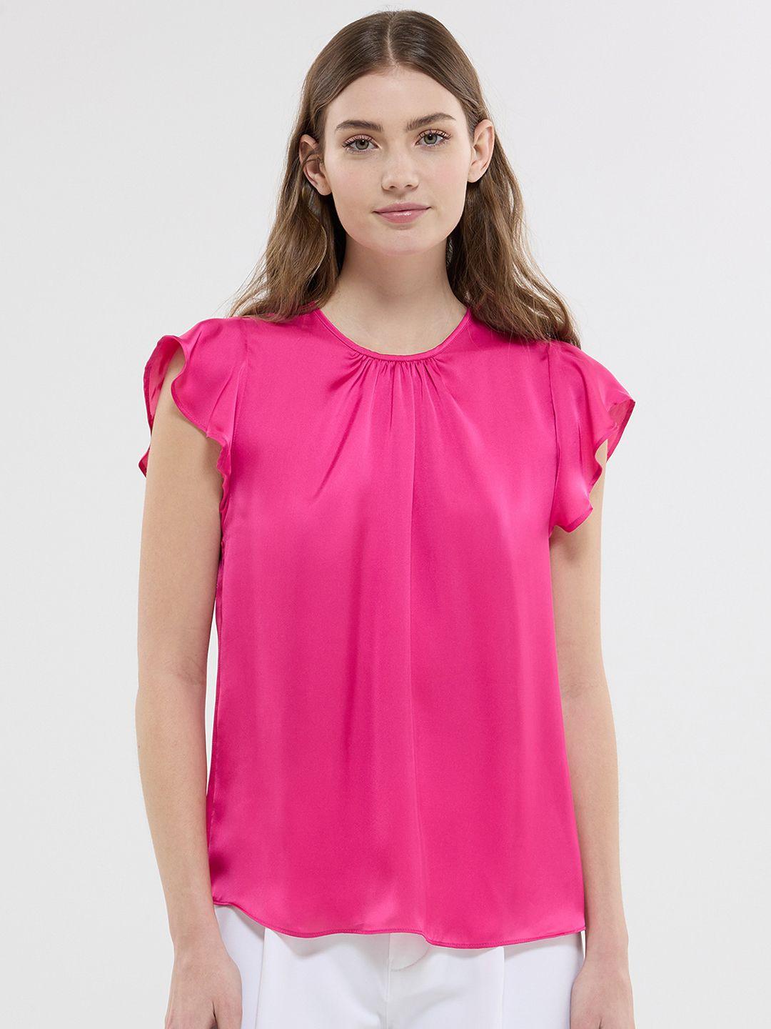 terranova flutter sleeves satin top