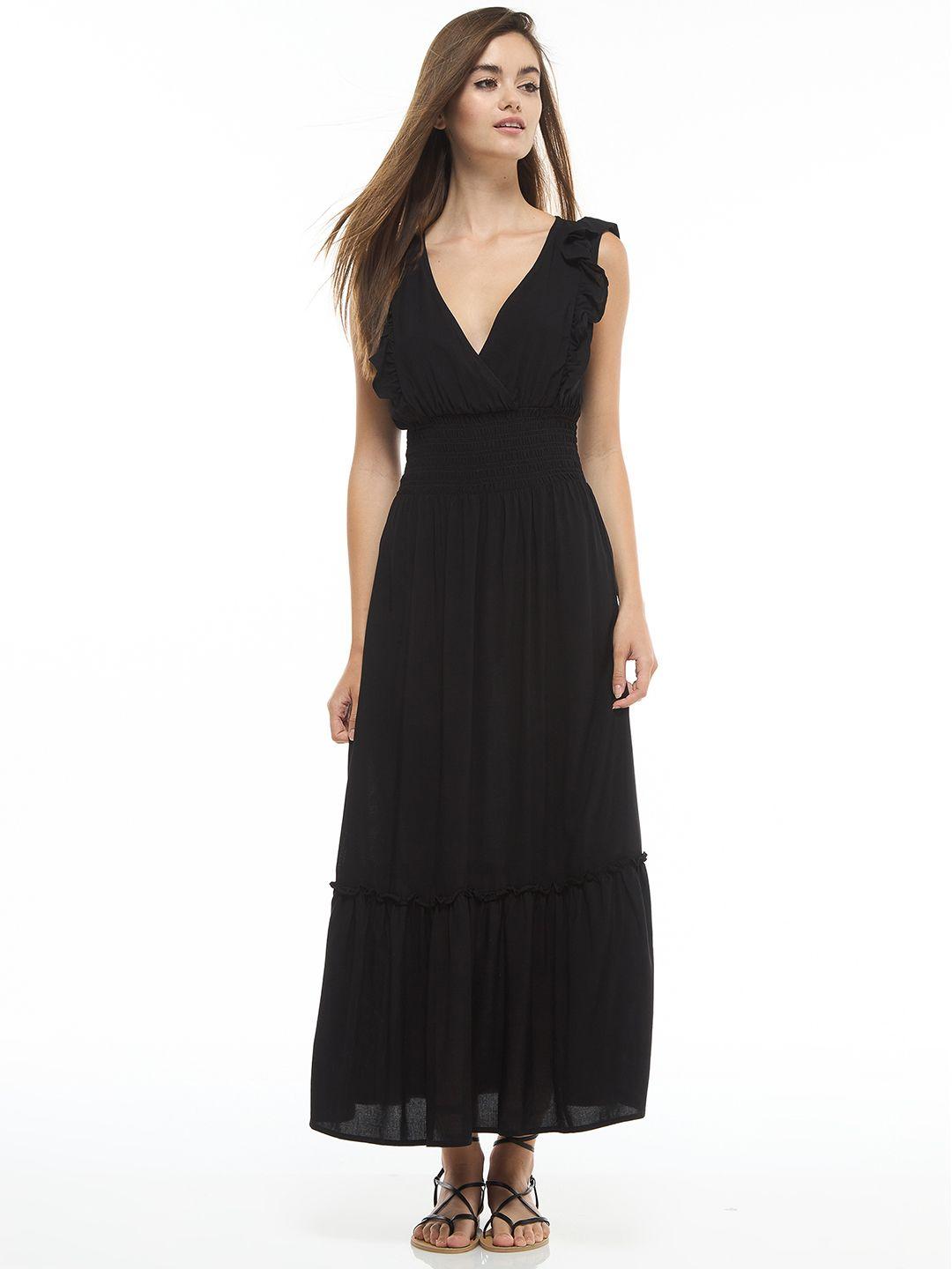 terranova smocked ruffles maxi dress