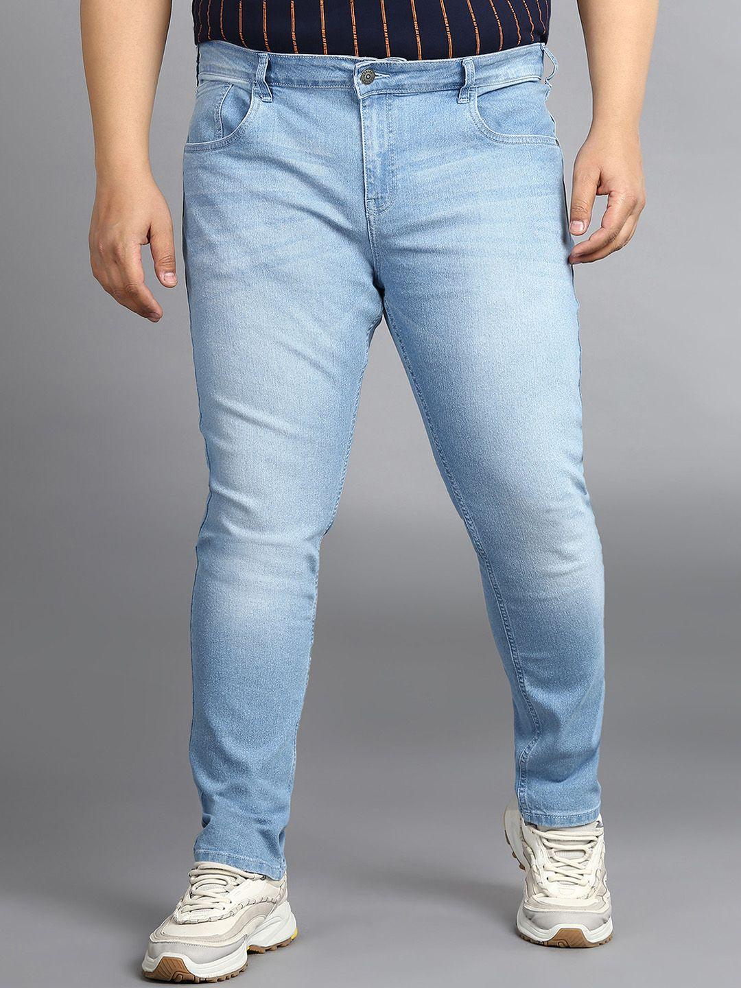 urbano plus men blue light fade stretchable jeans