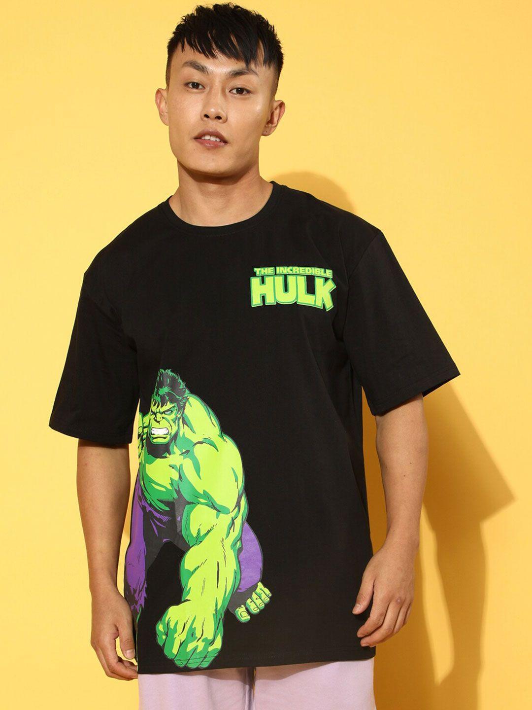 veirdo black hulk printed oversize cotton t-shirt