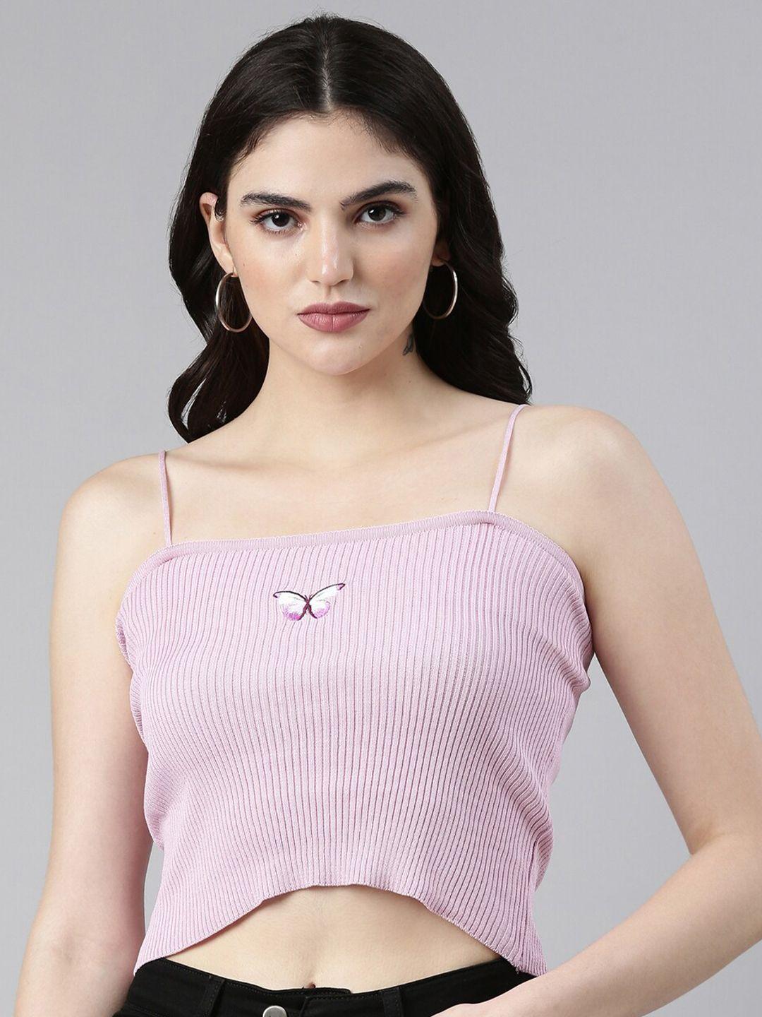 showoff shoulder straps cotton crop top