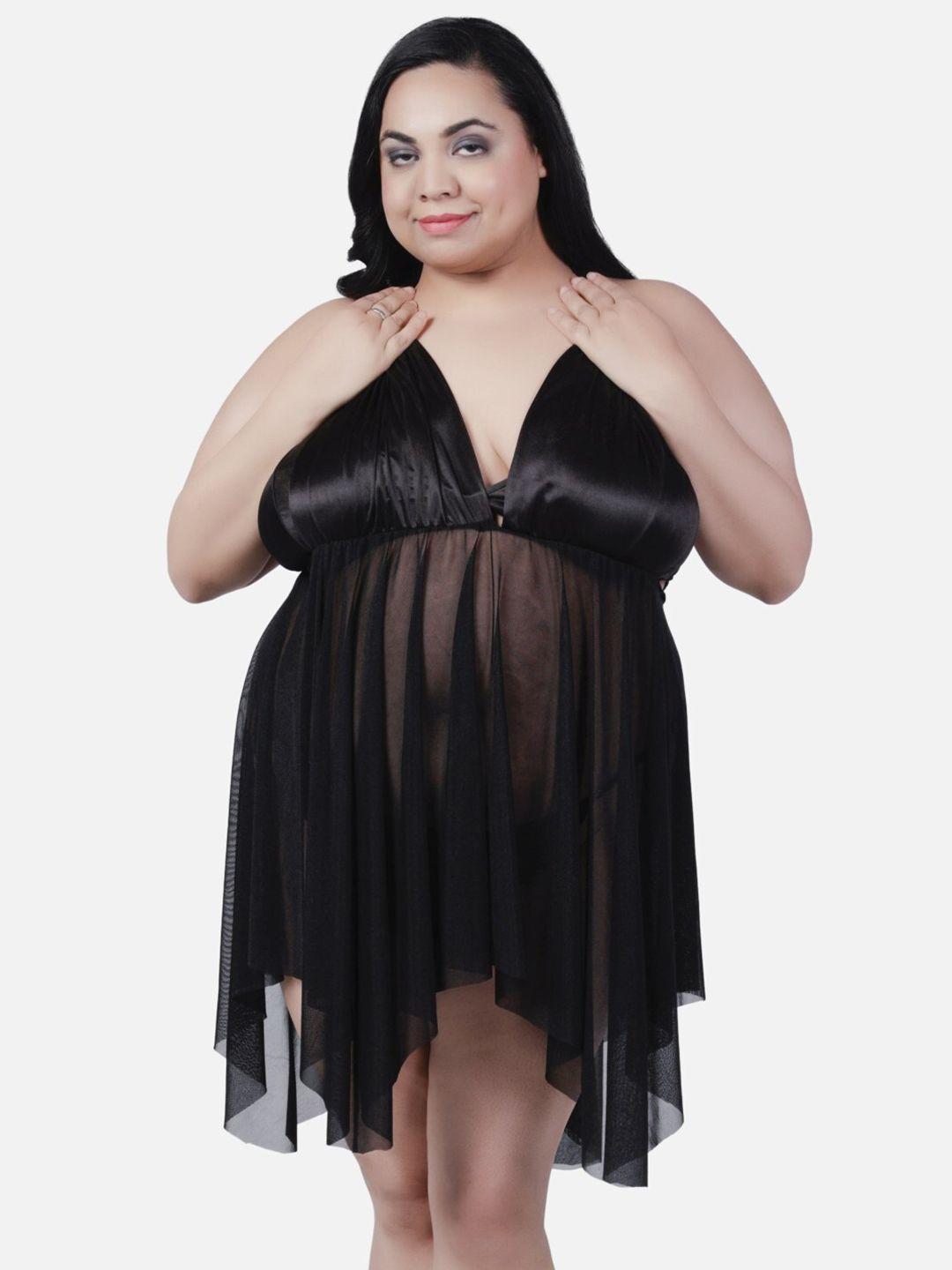 klamotten black halter neck baby doll