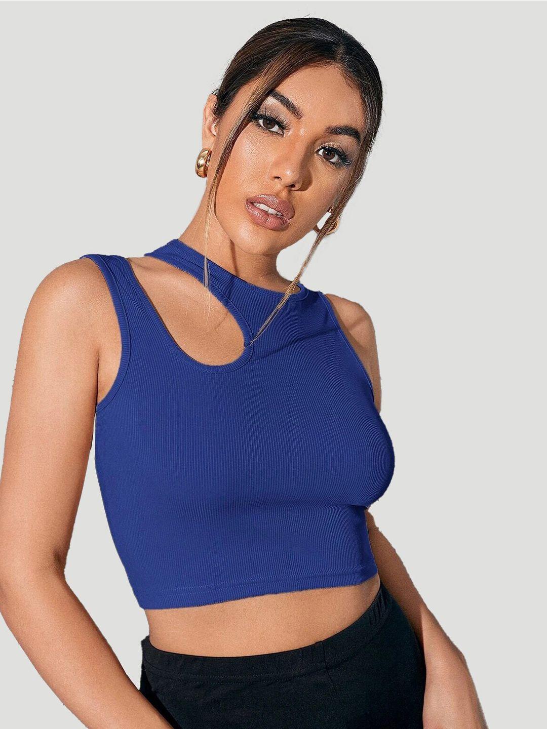 mywishbag blue crop top