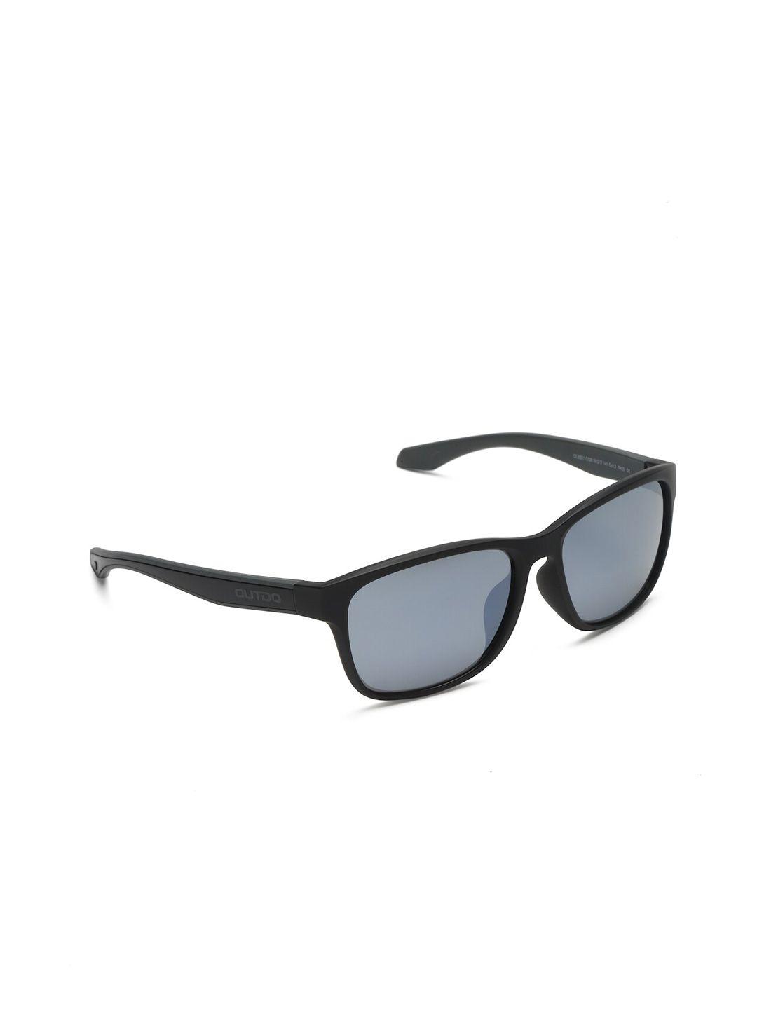 sunnies unisex black lens & black square sunglasses with polarised and uv protected lens