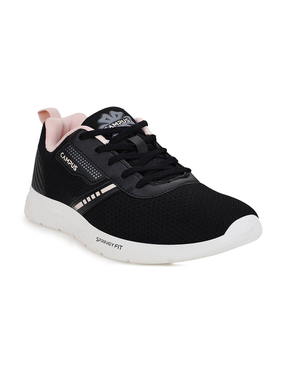 campus women black mesh running non-marking shoes