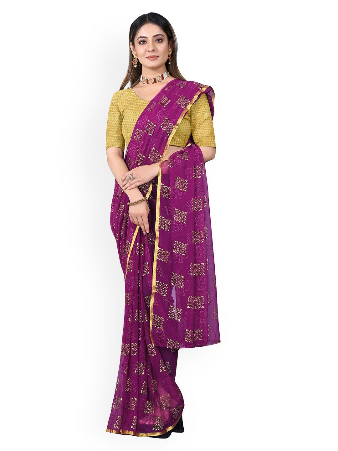 rhey foil print chiffon saree