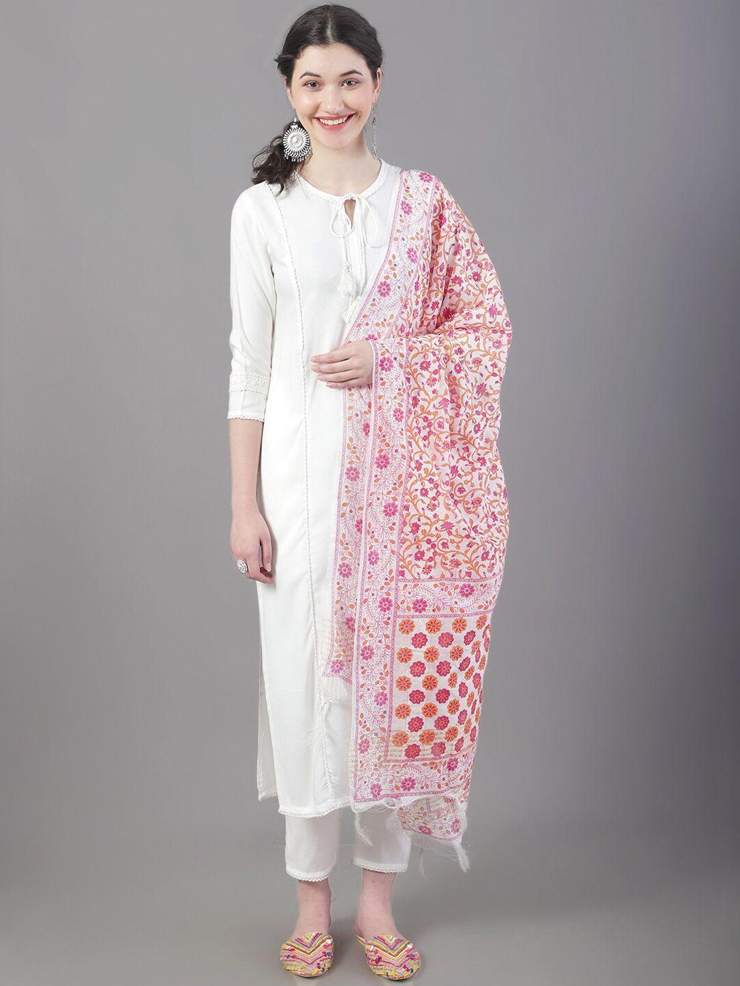 tulsattva panelled kurta with trousers & dupatta