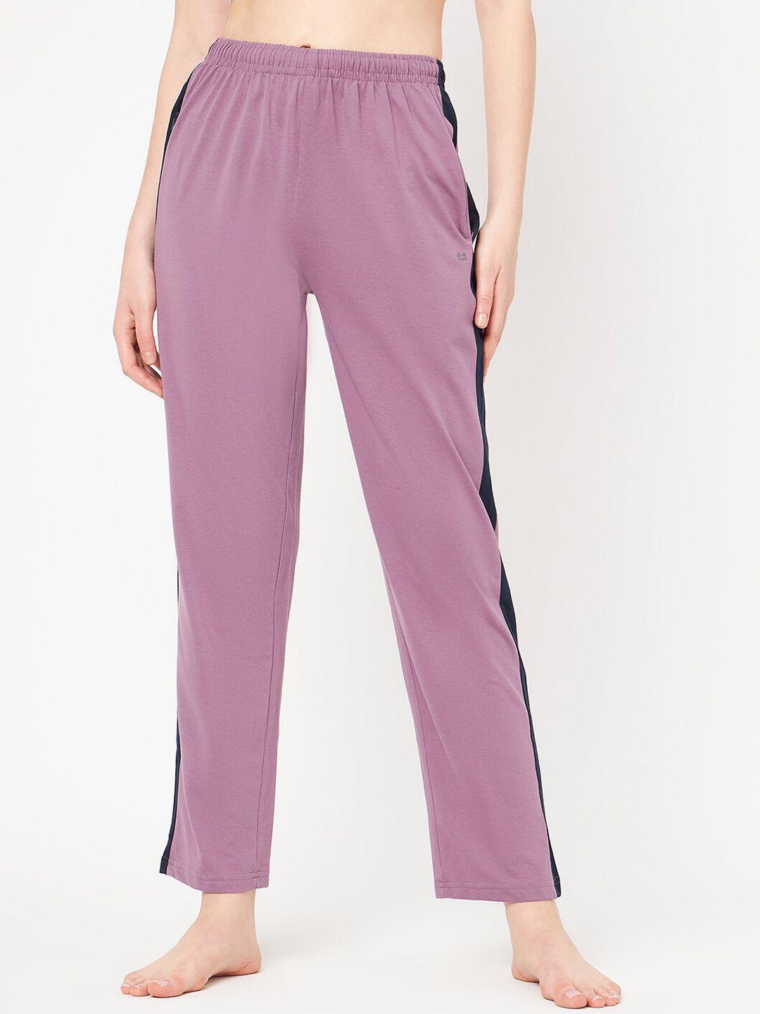 okane women color-blocked cotton lounge pants