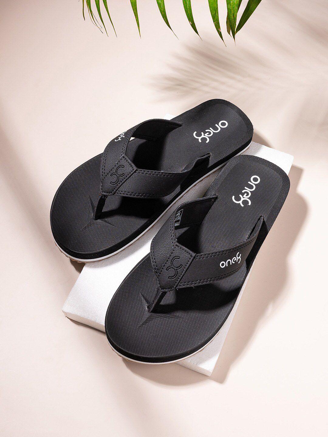 one8 men textured anti-skid bounce back mid-sole water-resistant thong flip-flops