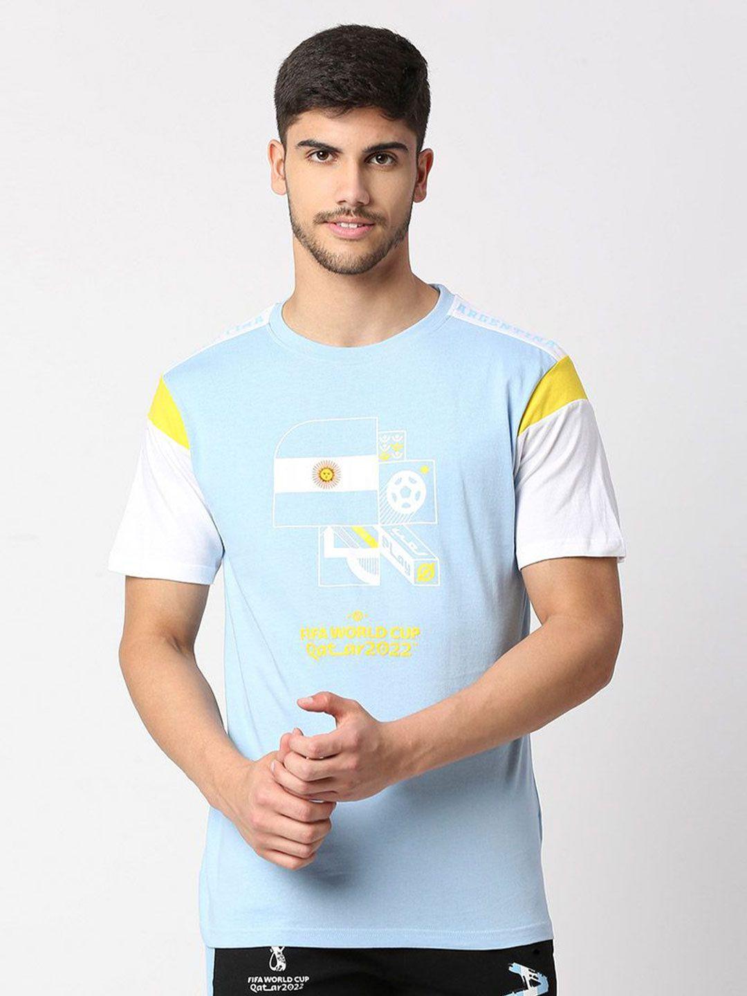 fancode argentina fifa world-cup printed cotton bio finish t-shirt