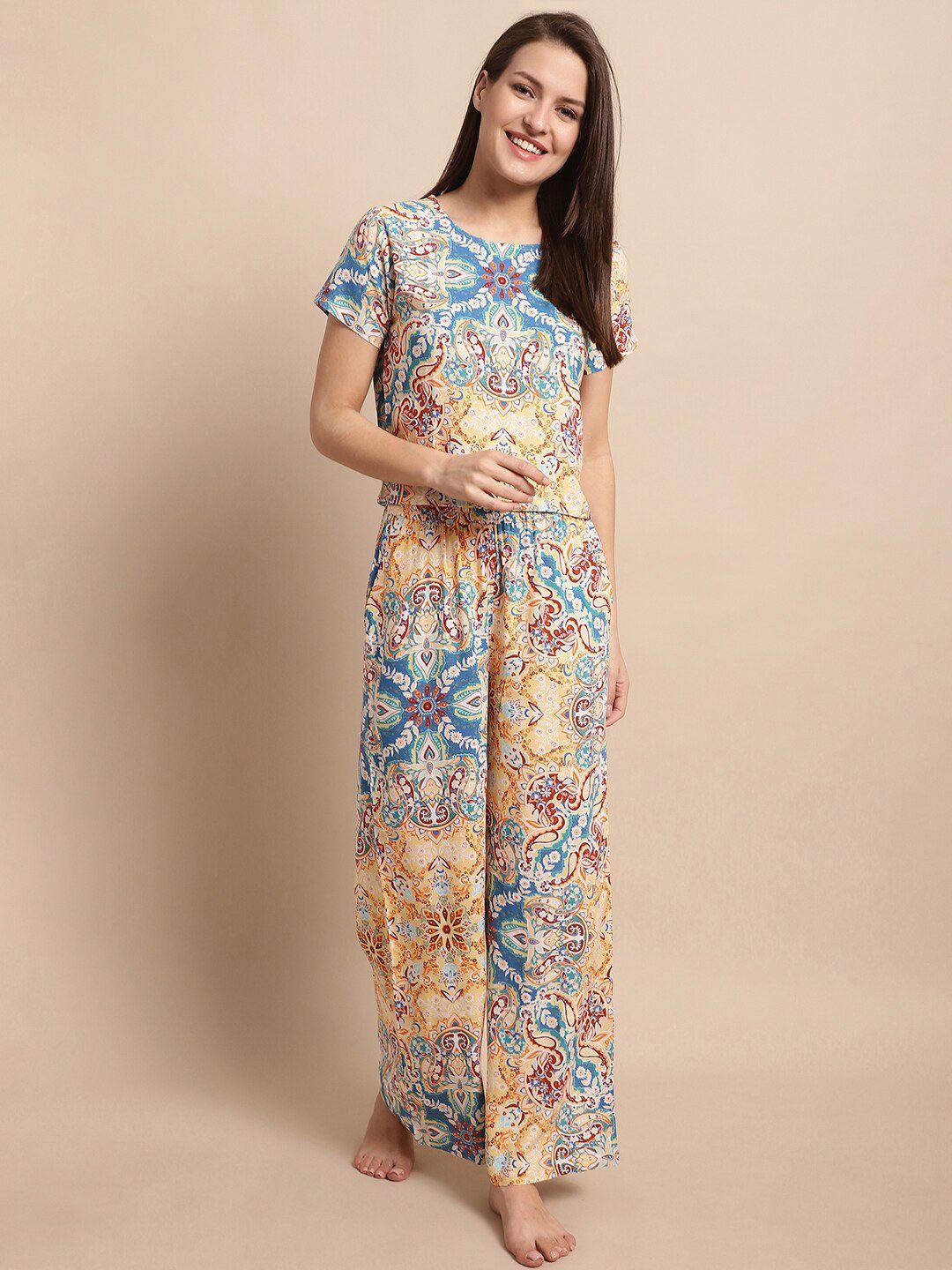 boston club women printed pyjama suit