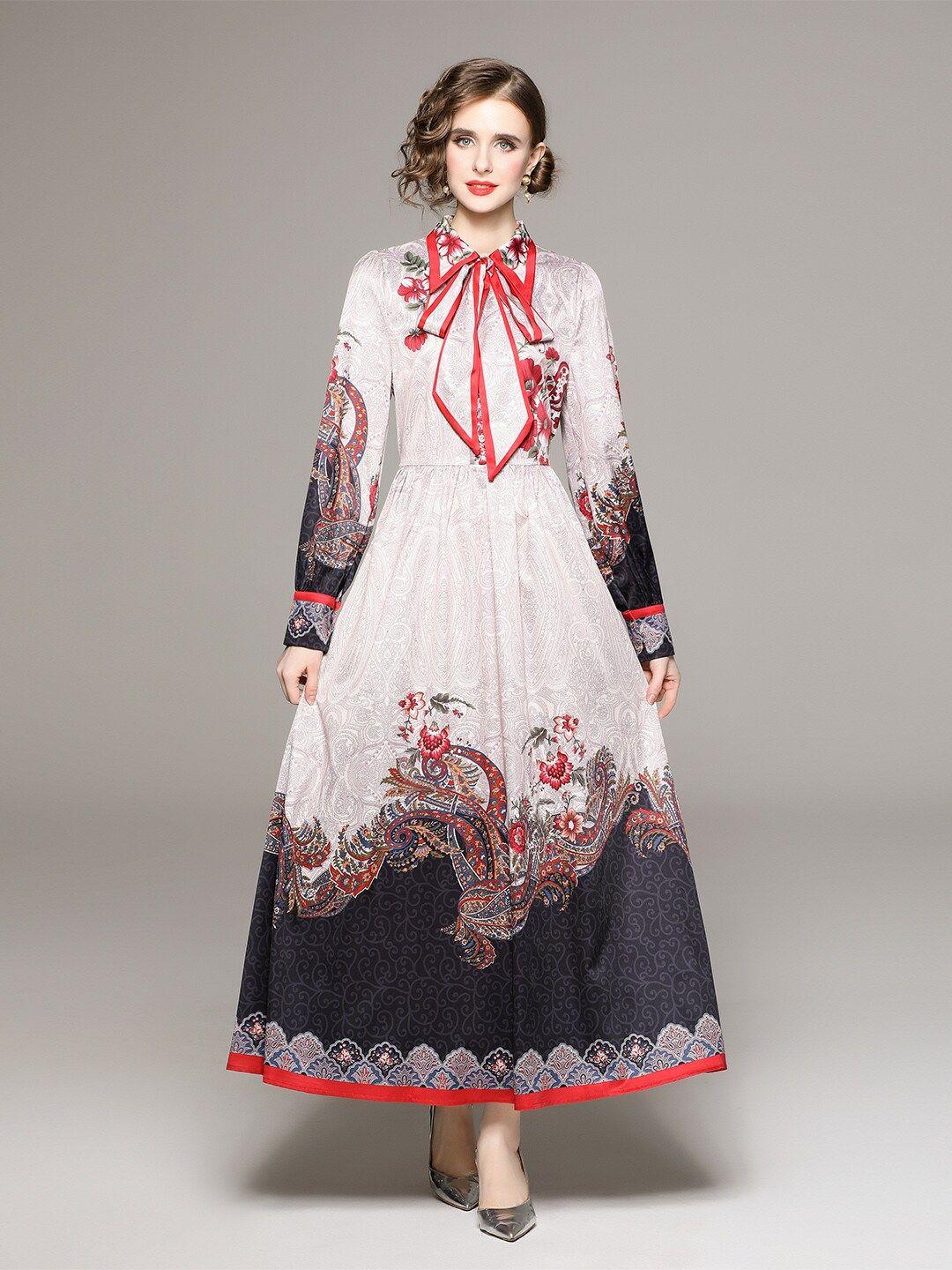 jc collection ethnic motifs printed shirt collar maxi dress