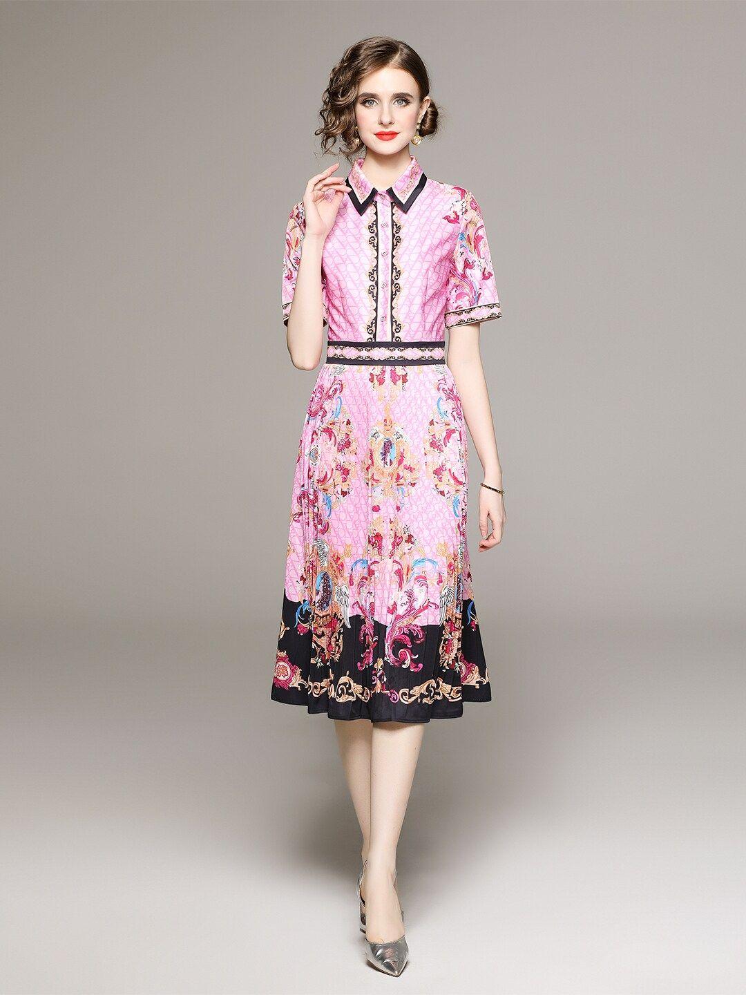 jc collection floral print shirt style midi dress