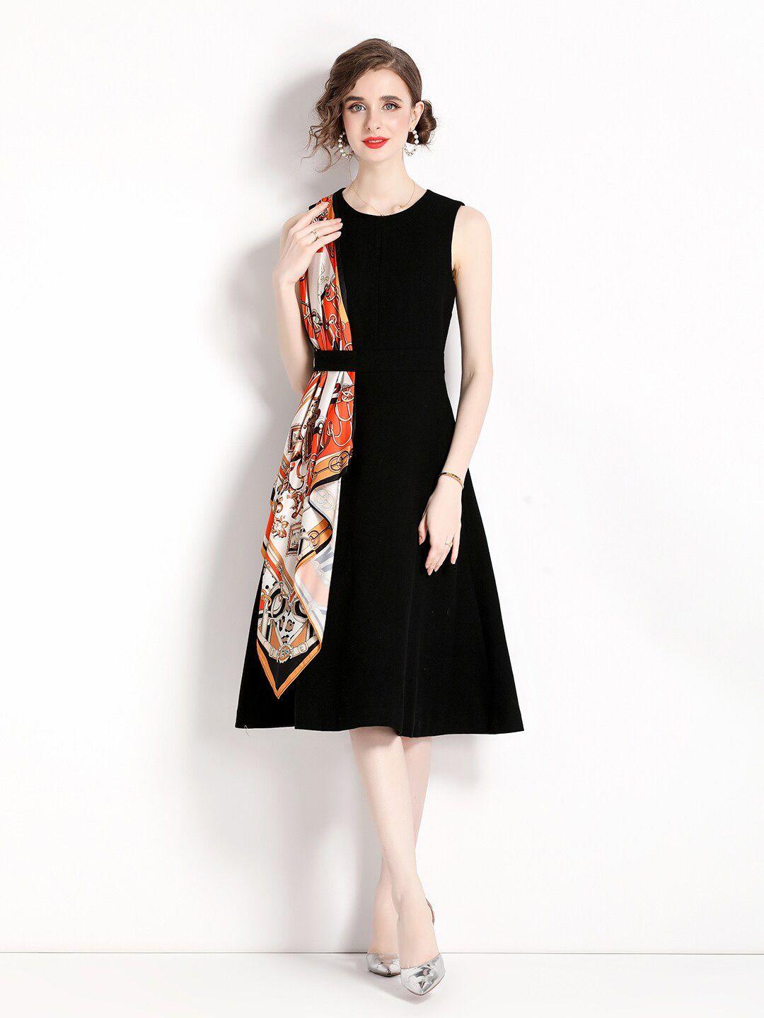 jc collection floral printed a-line midi dress