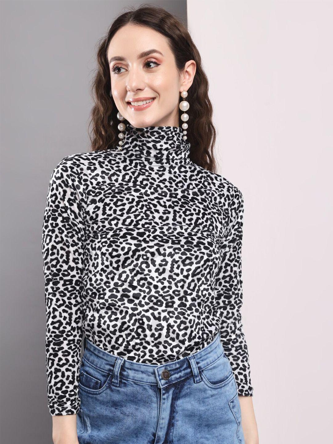 baesd multicoloured animal print velvet top