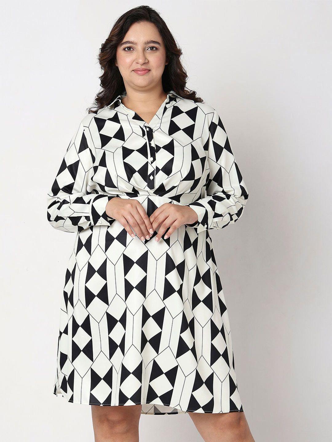 vero moda curve black print empire dress