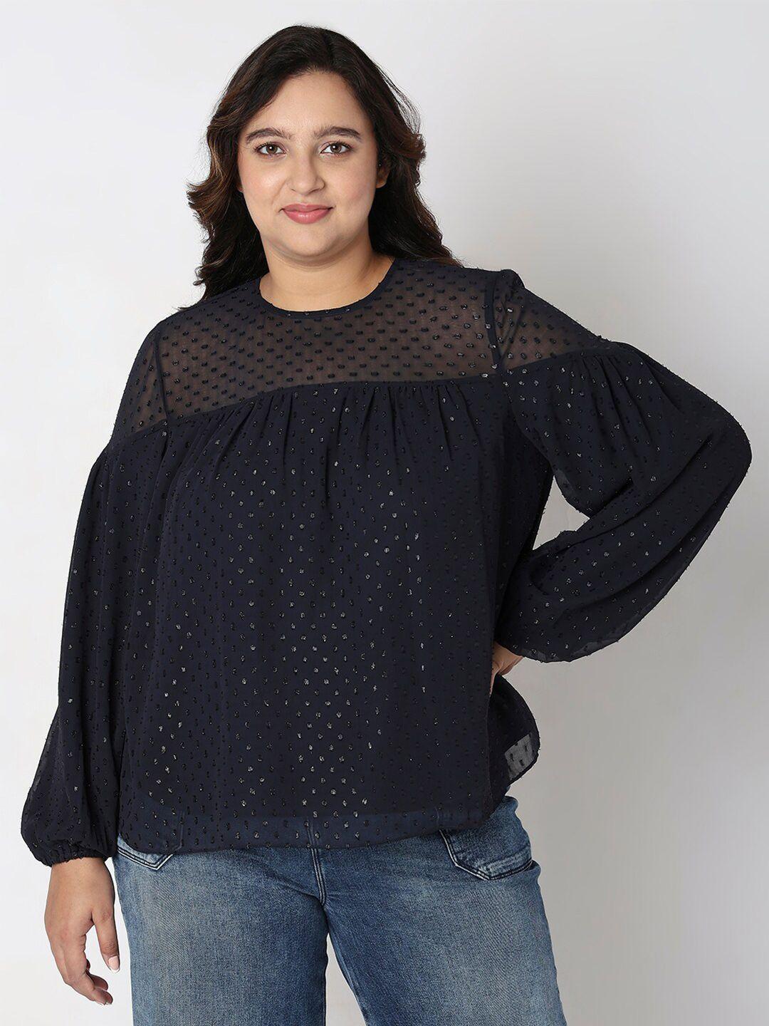 vero moda curve blue top