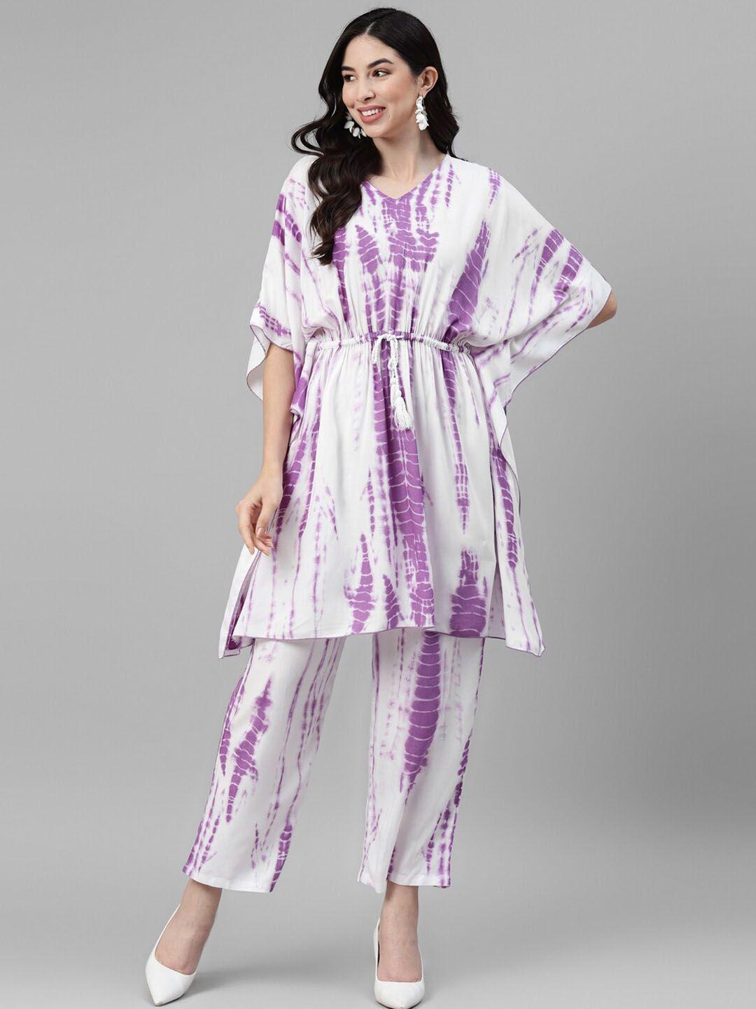 deebaco tie & dye kaftan tunic & trousers