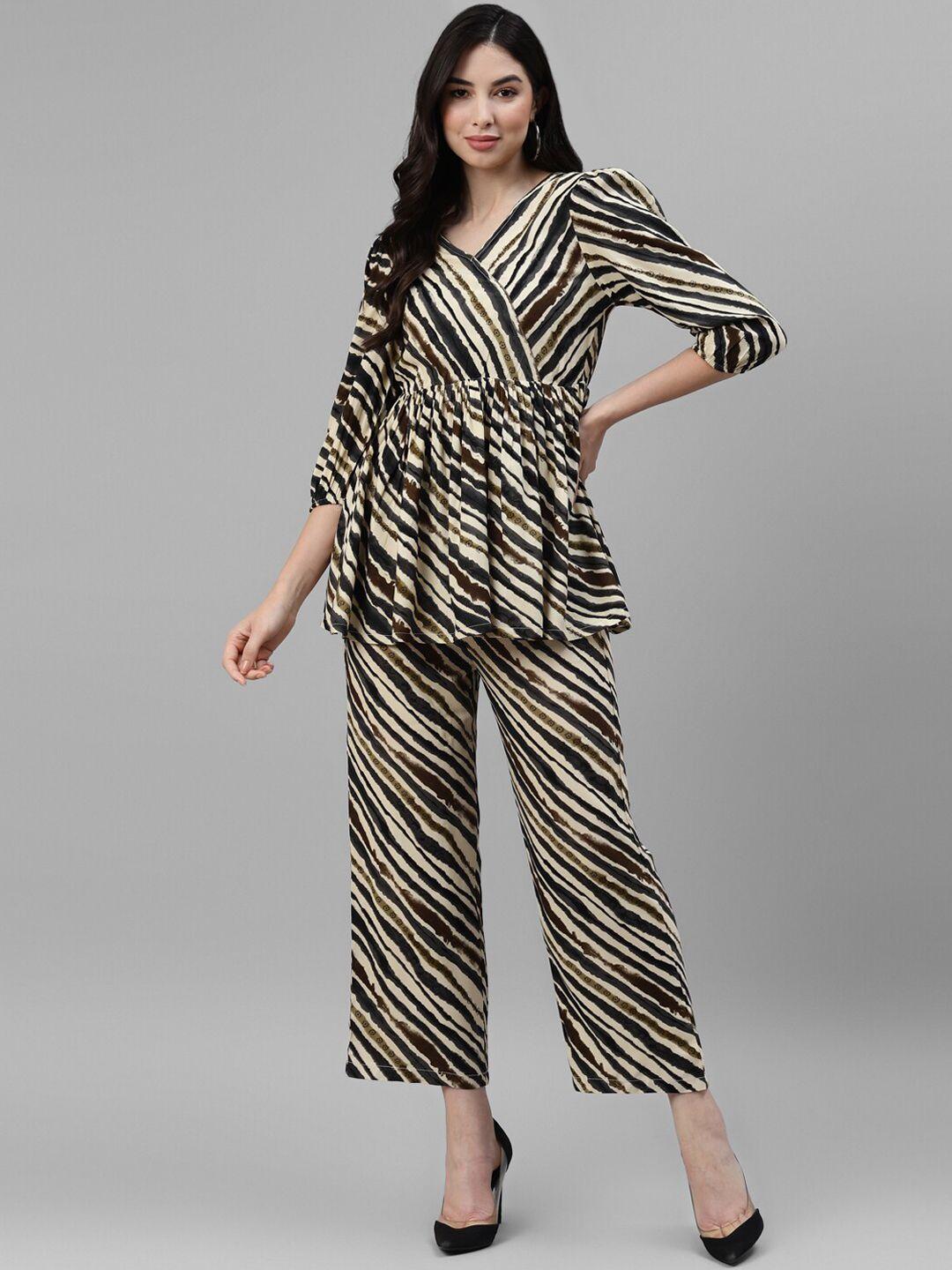 deebaco striped tunic top with trouser co-ords