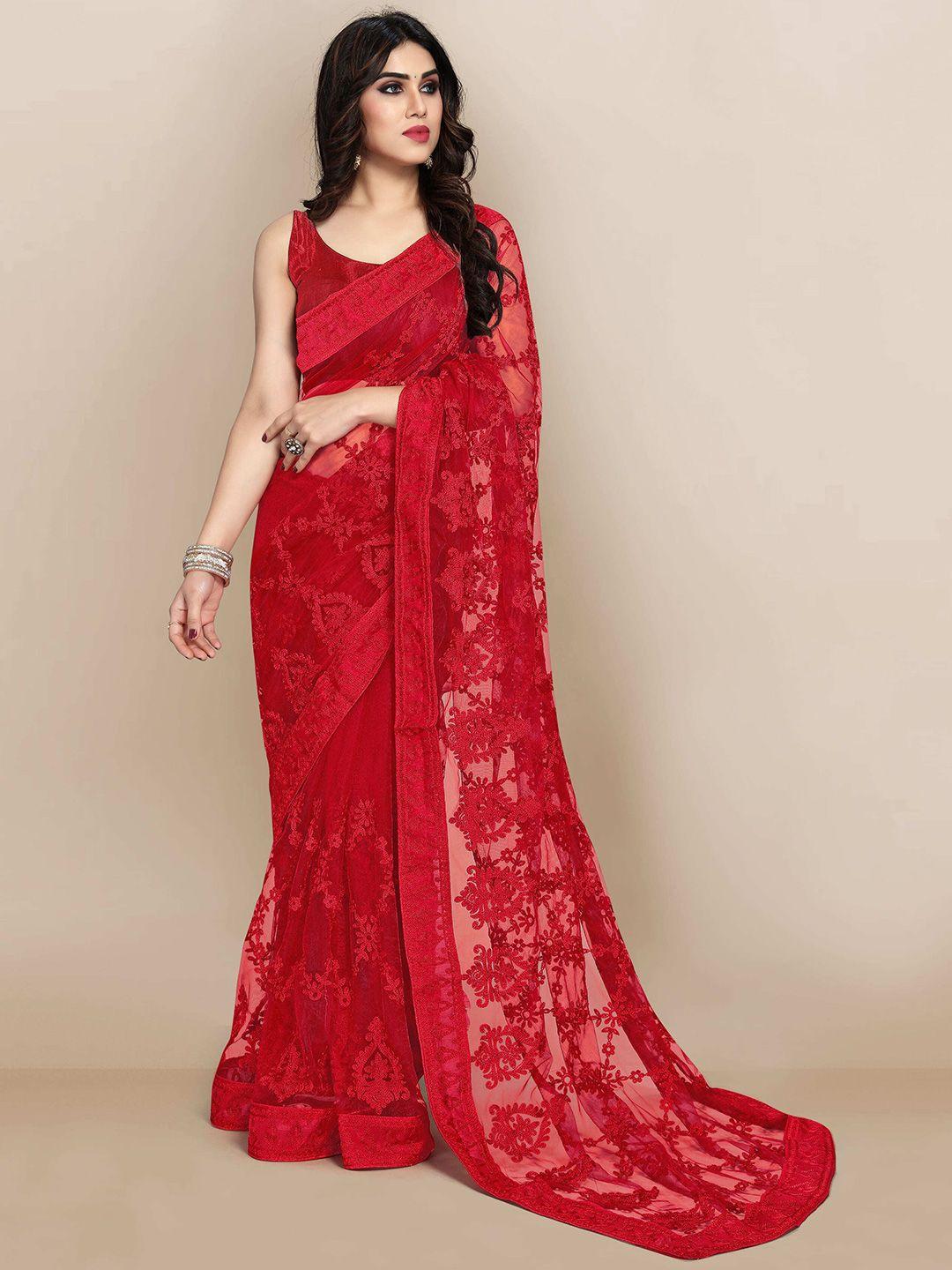 kedar fab floral embroidered organza saree