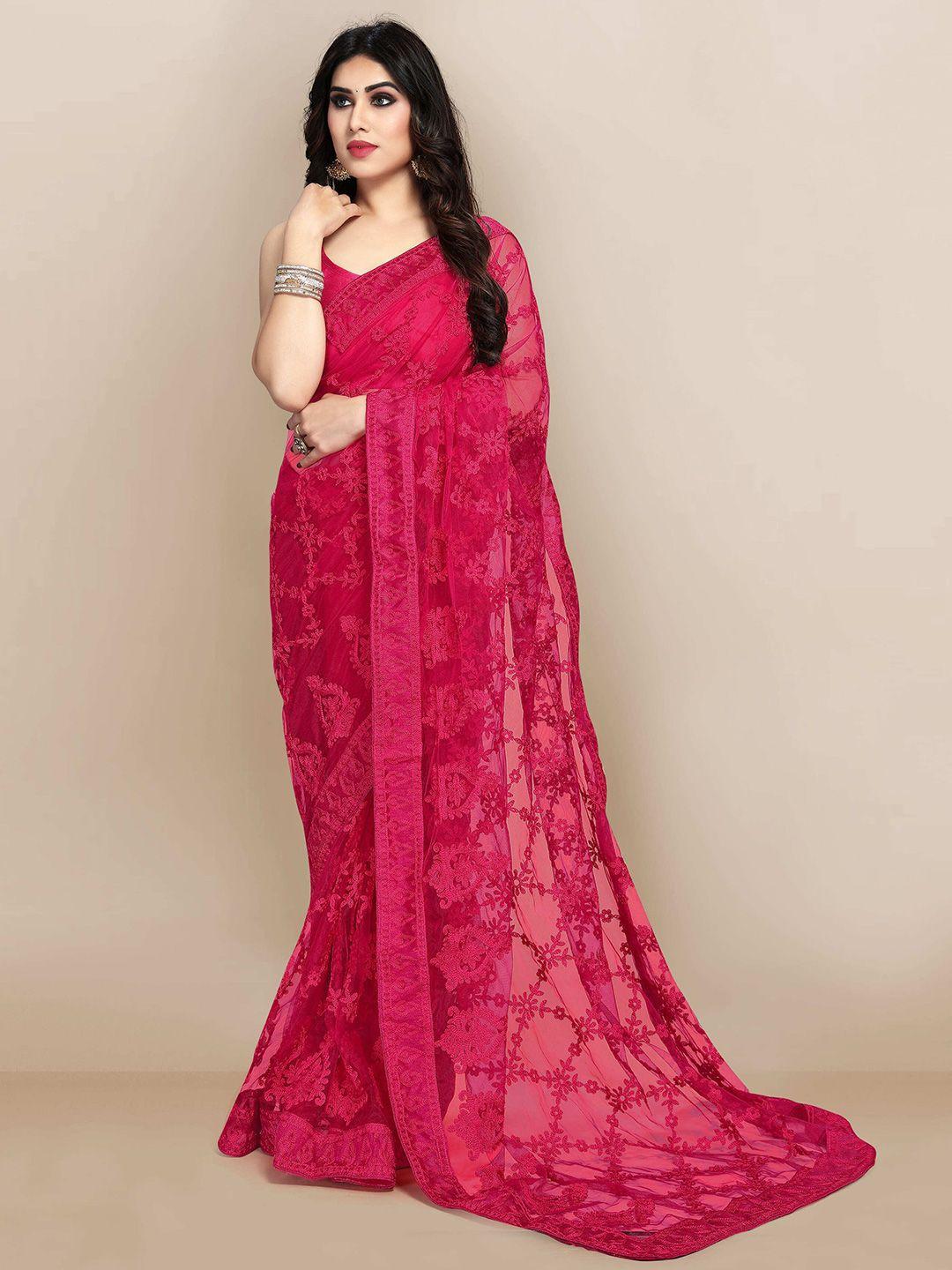 kedar fab floral embroidered organza saree