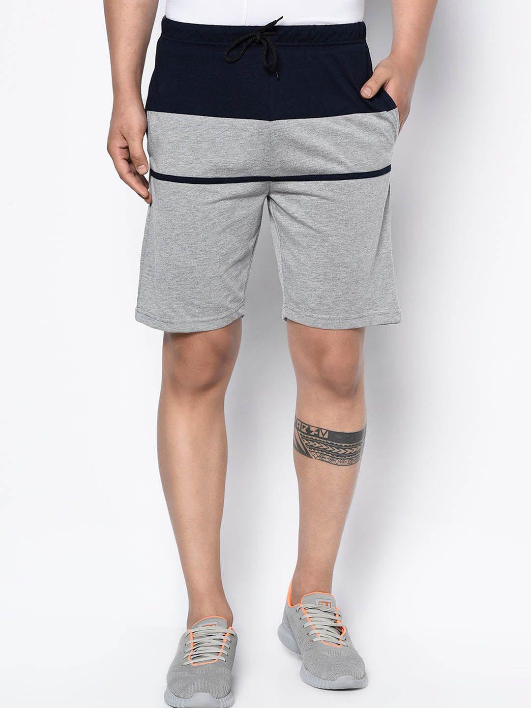 glito men colourblocked mid-rise shorts