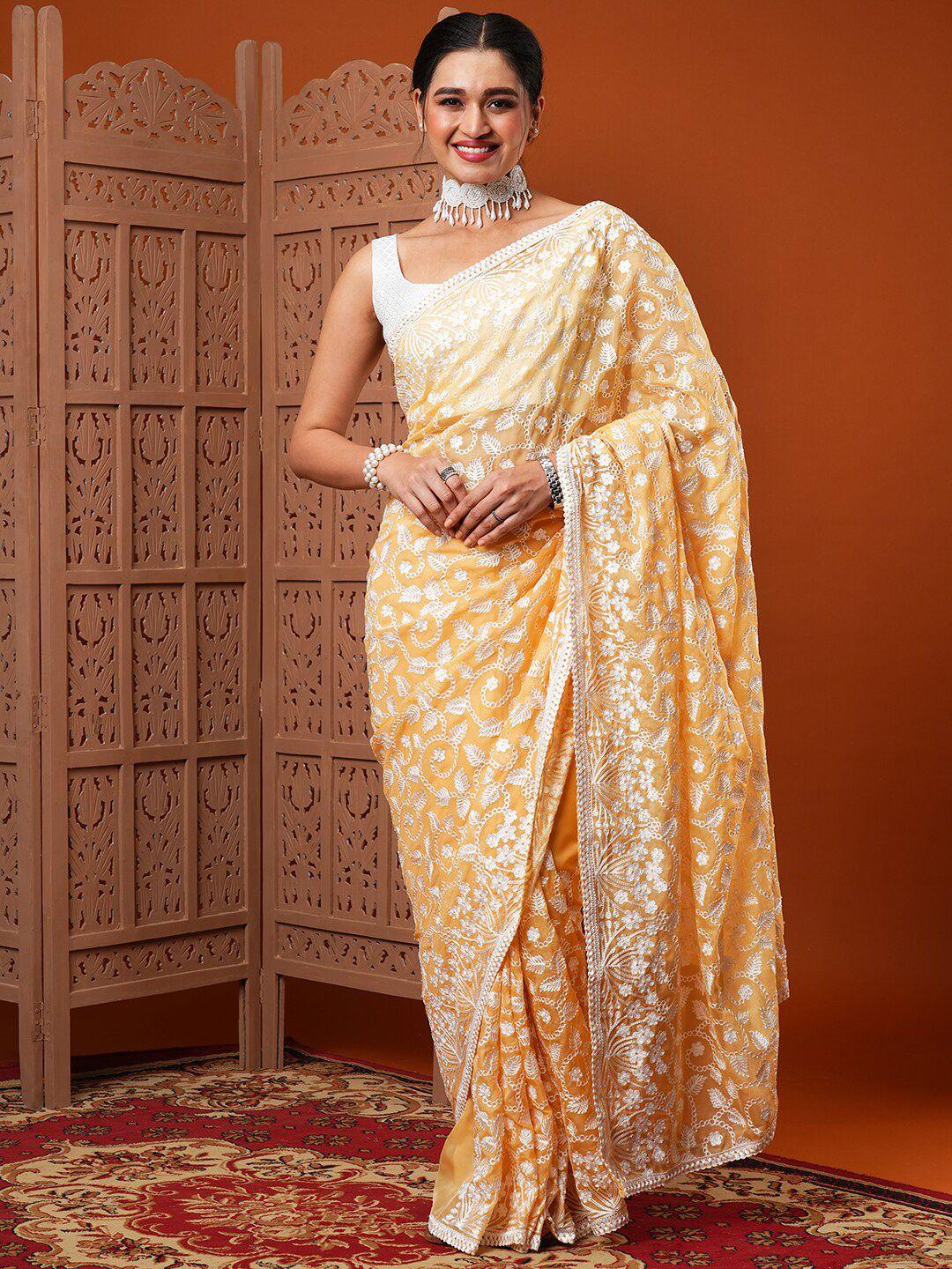 anouk ethnic motifs organza saree