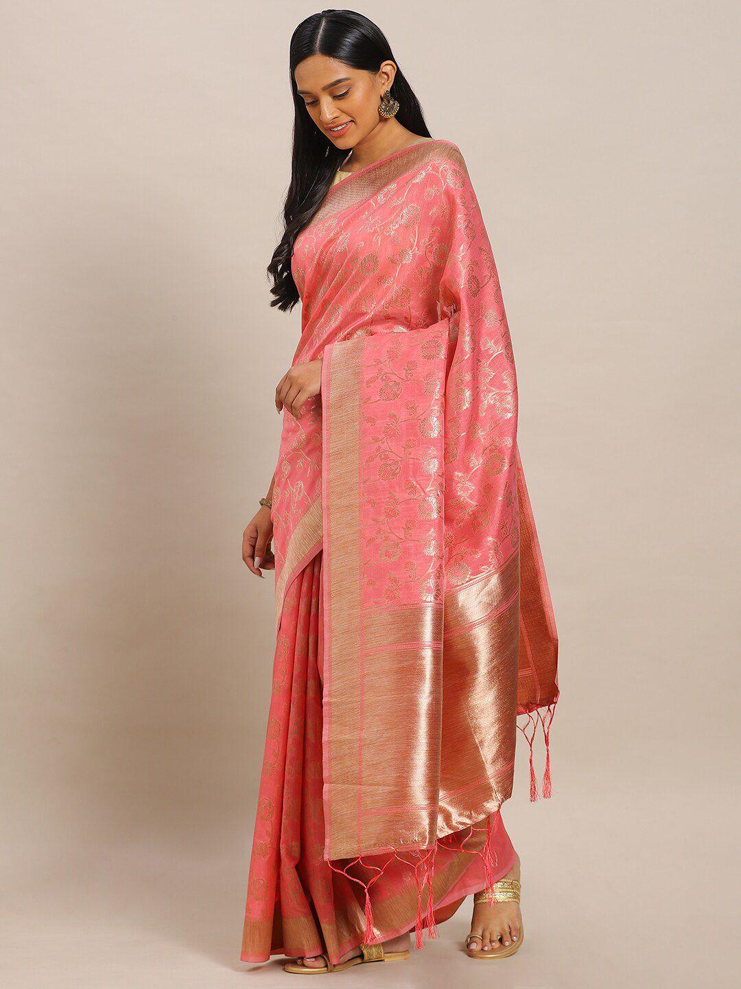 sangria ethnic motifs zari silk blend banarasi saree