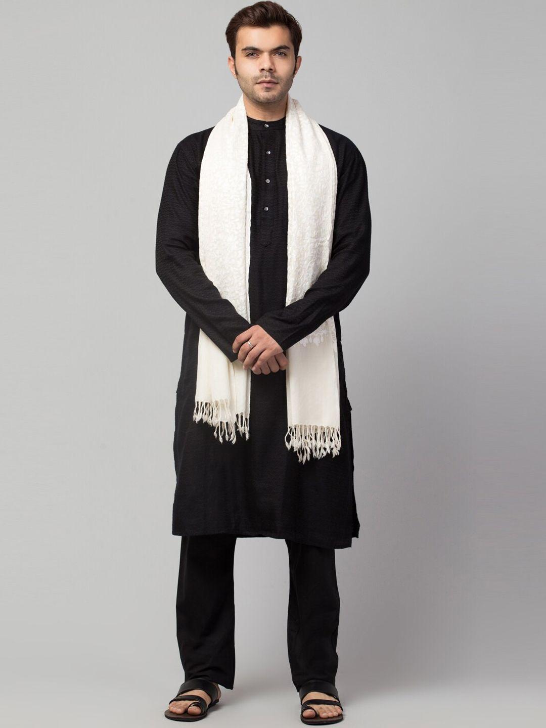 tweedle men kashmiri embroidered pure wool stole