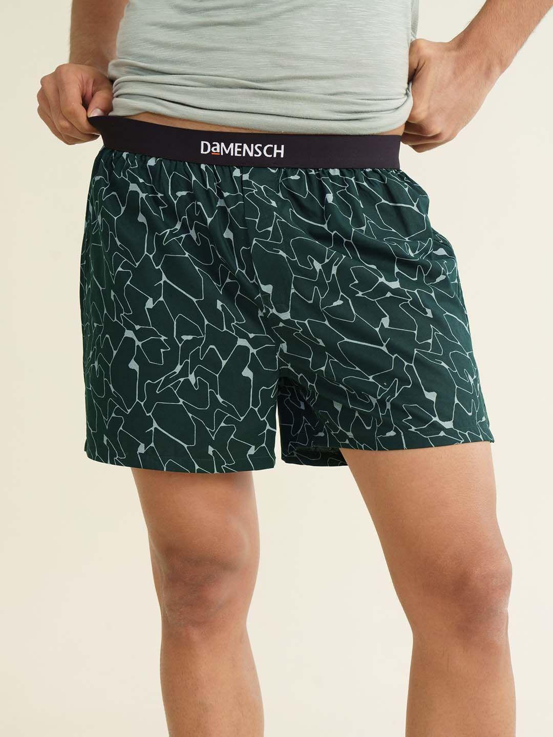 damensch men breeeze ultralight pure cotton inner boxers ib1002-crkgrn