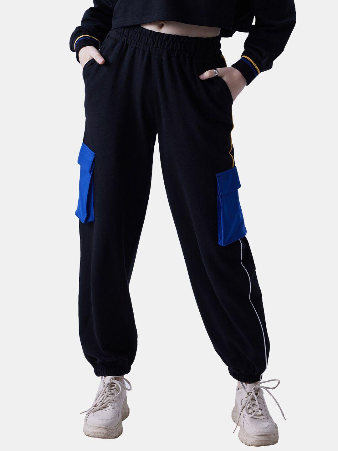 the souled store women mid rise cotton cargo jogger