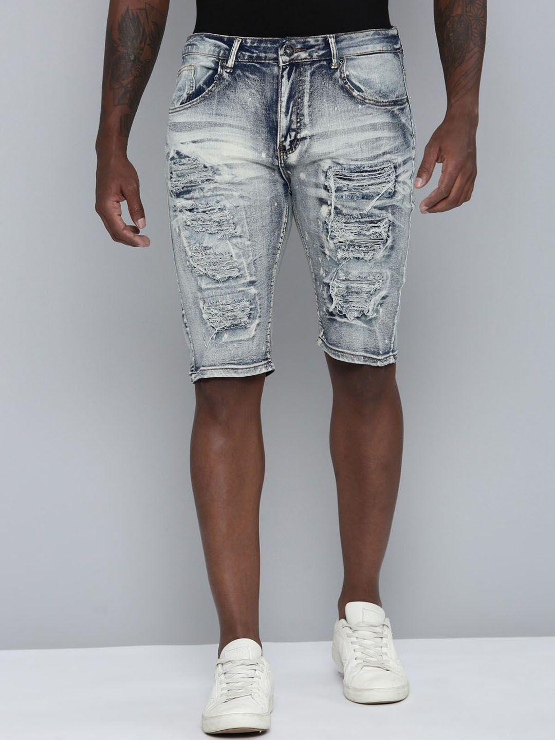 waimea men grey washed denim shorts technology