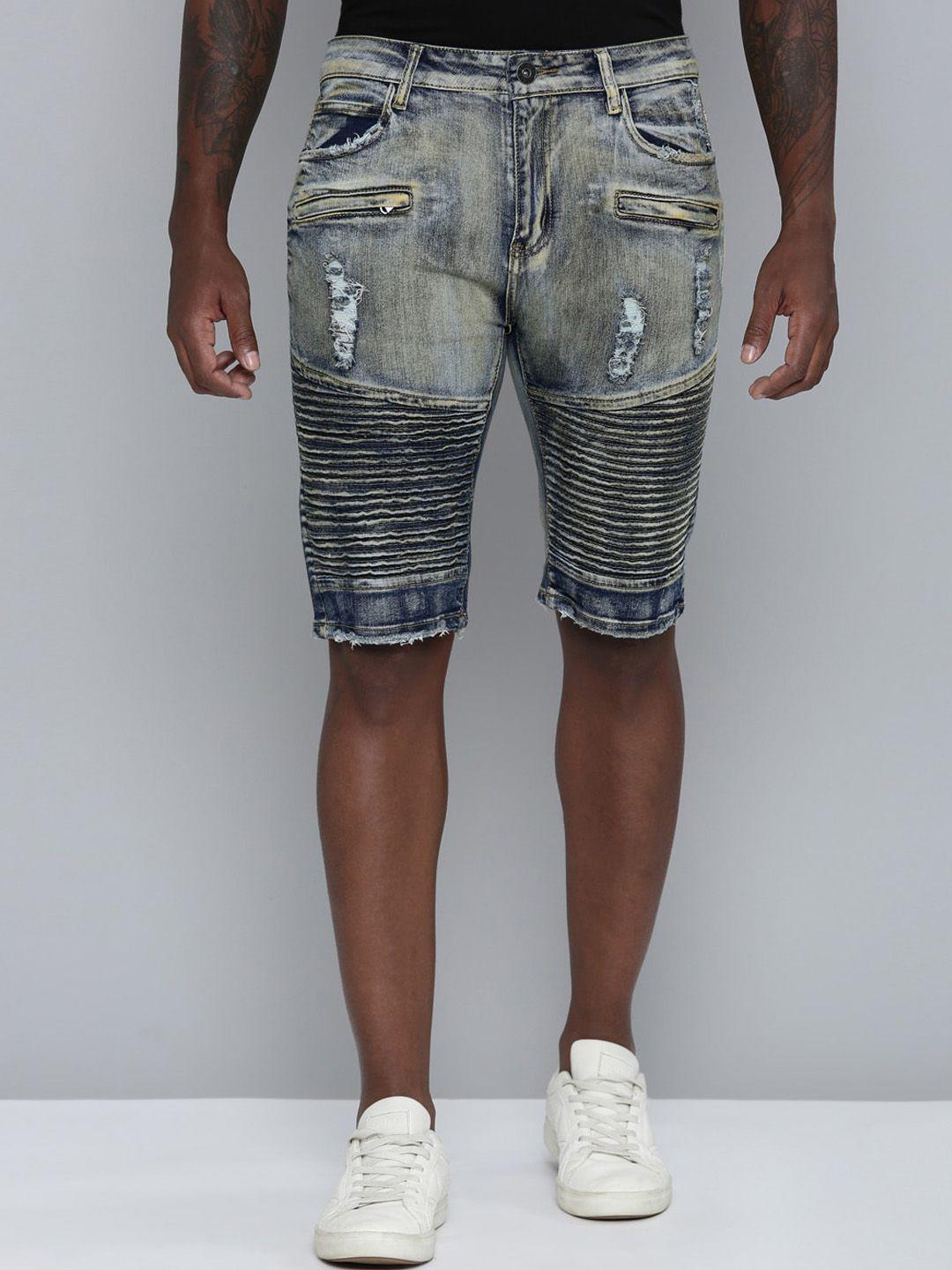 waimea men blue washed denim shorts technology