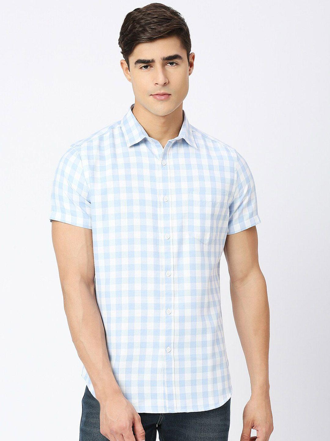 metronaut gingham checks checked opaque casual shirt