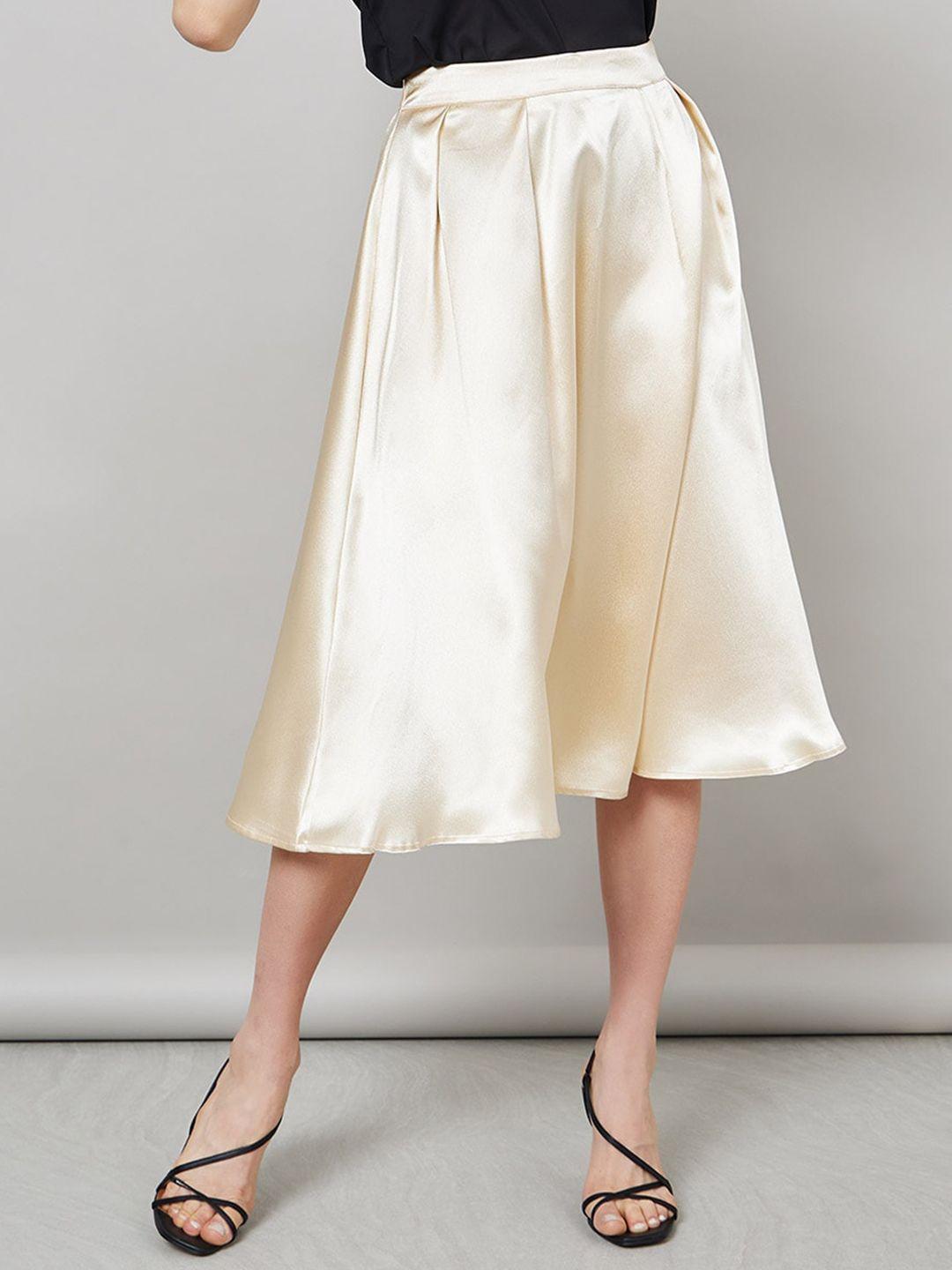 styli satin a-line midi skirt