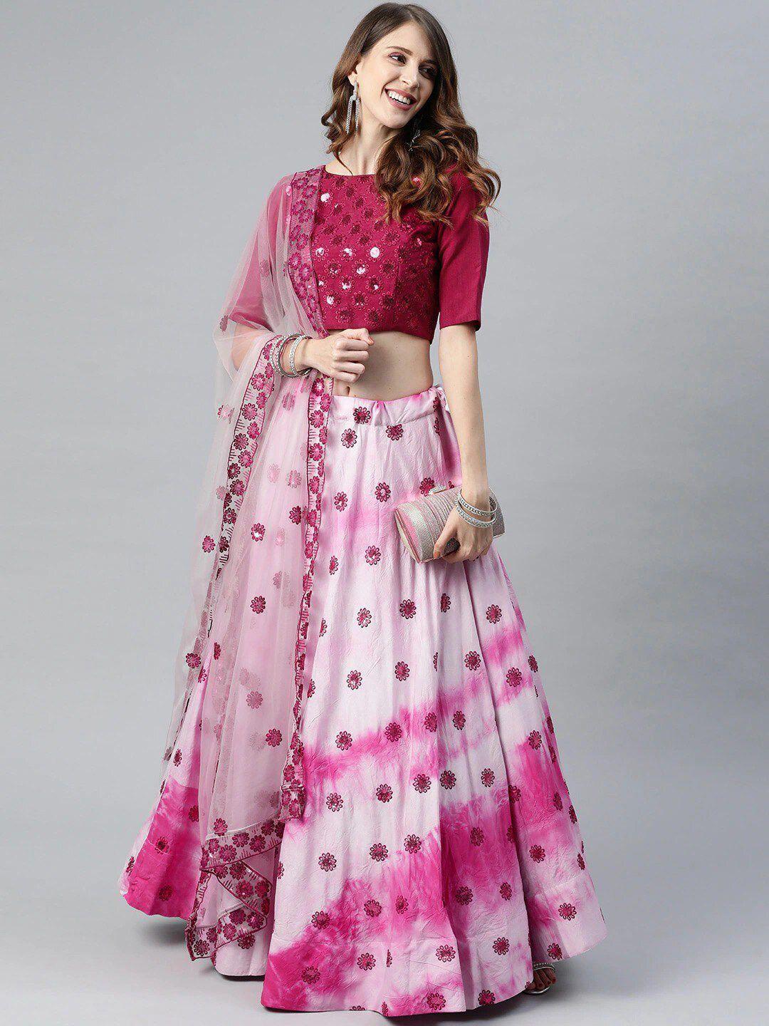 kedar fab embroidered semi-stitched lehenga & unstitched blouse with dupatta