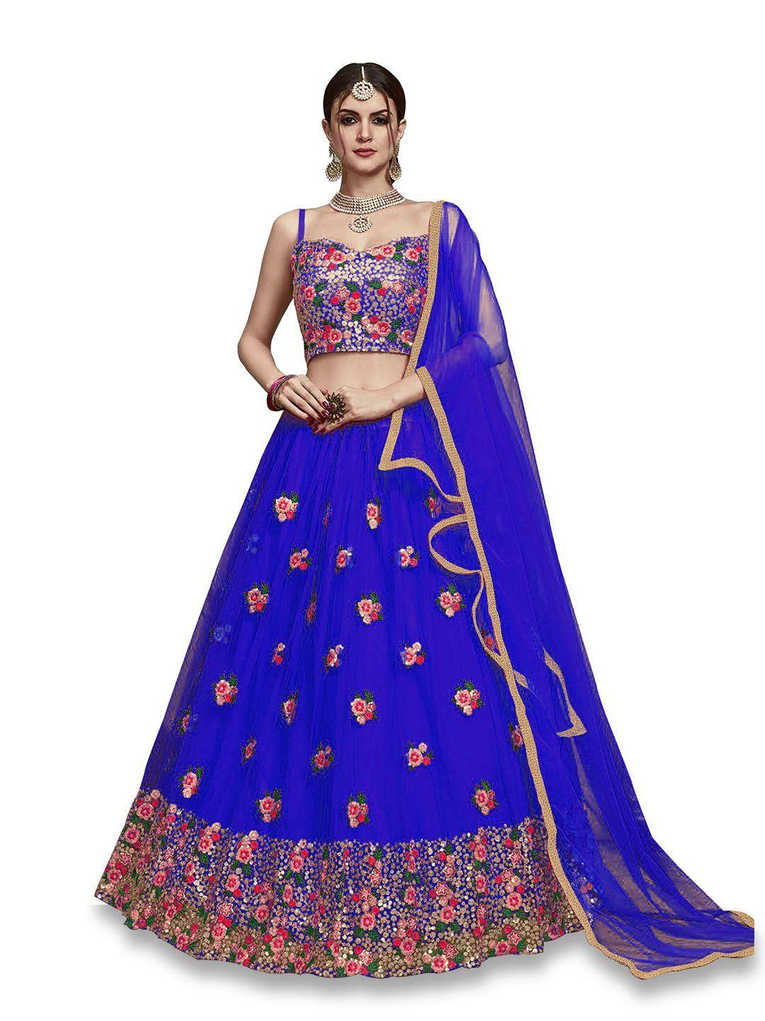 kedar fab embroidered semi-stitched lehenga & unstitched blouse with dupatta