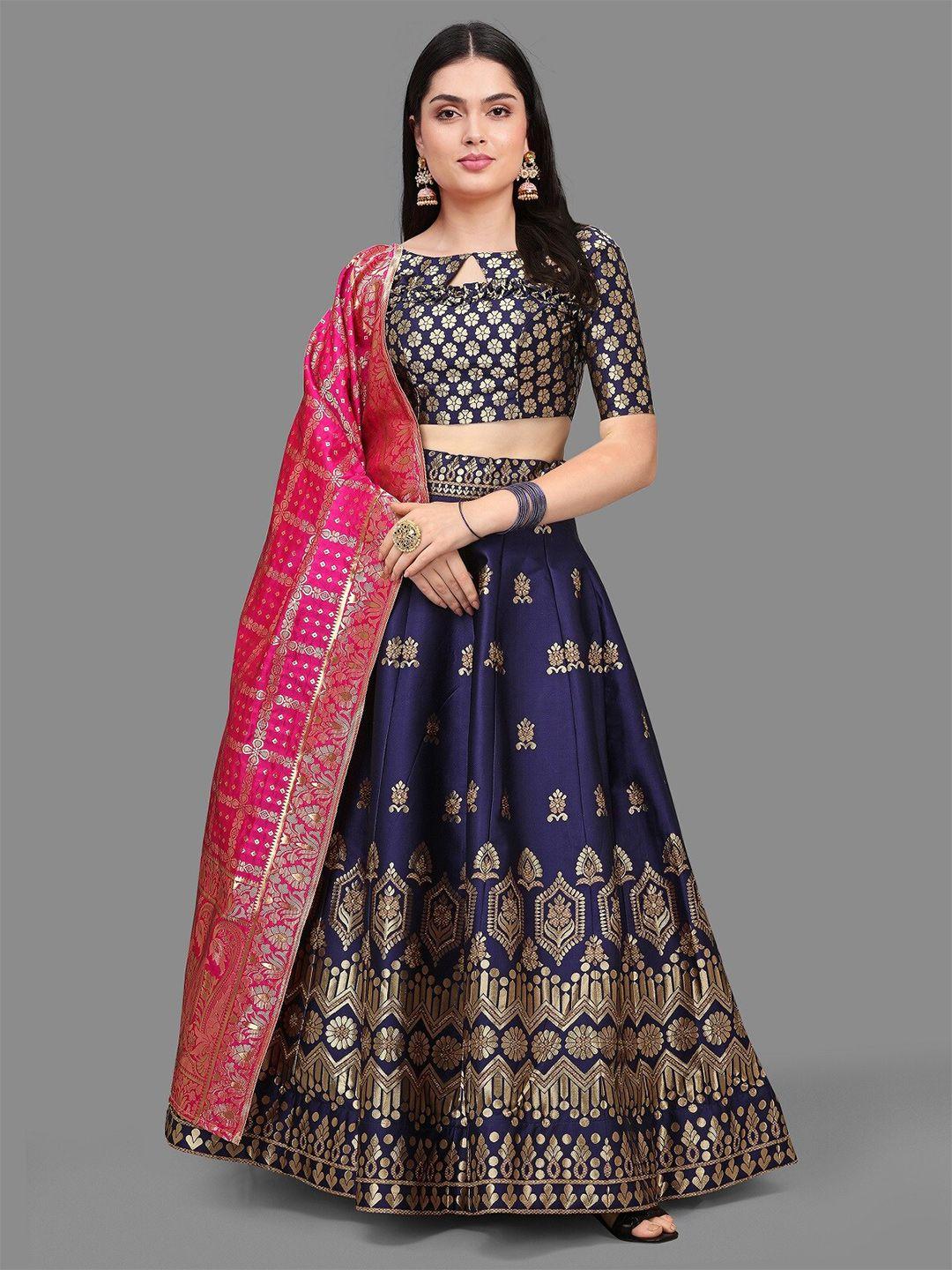 kedar fab woven design semi-stitched lehenga & unstitched blouse with dupatta