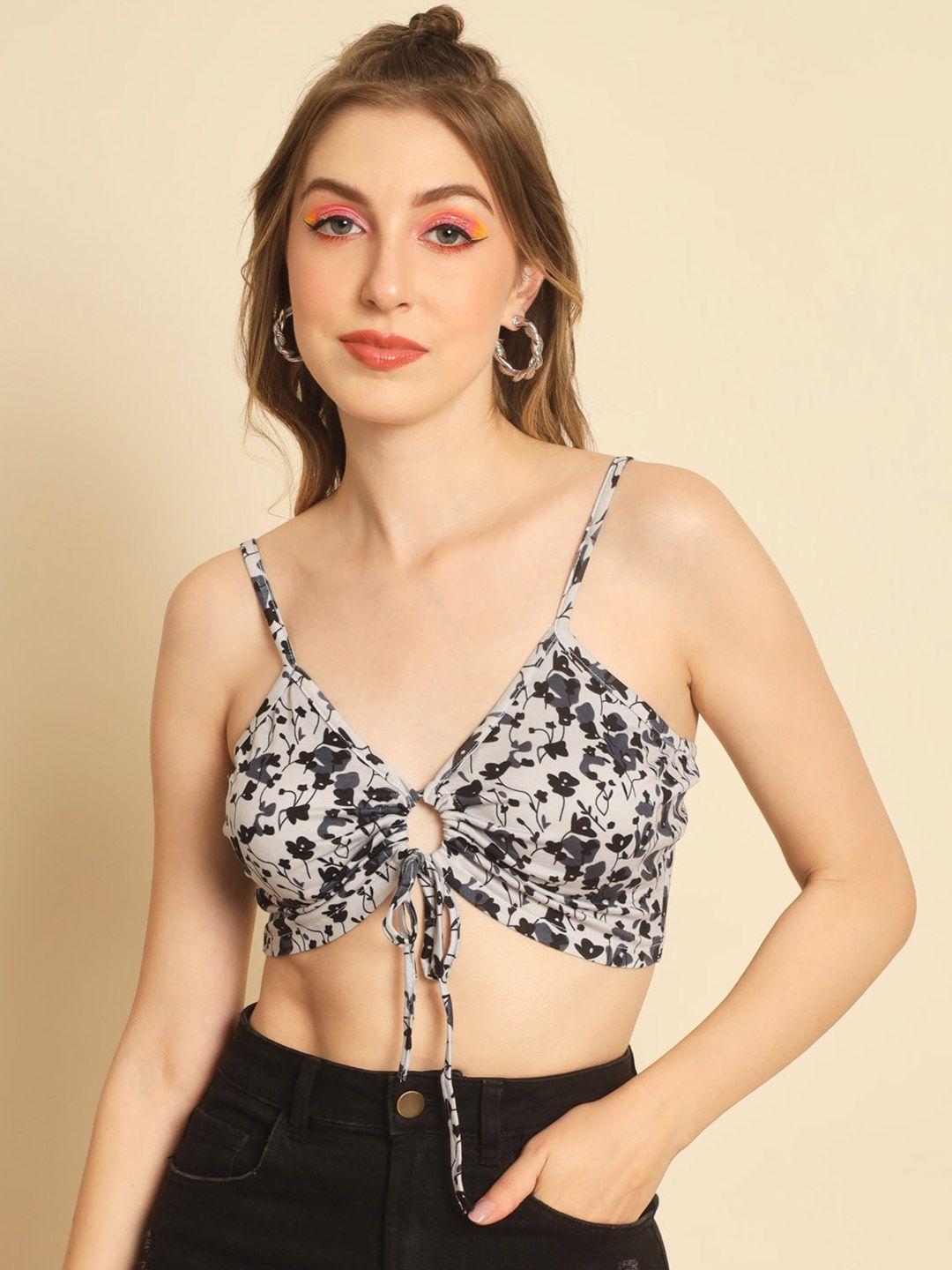 baesd multicoloured animal print bralette crop top