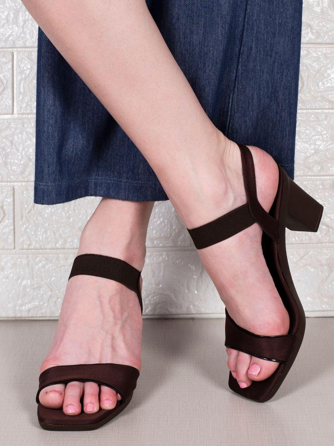 aroom open toe block heels