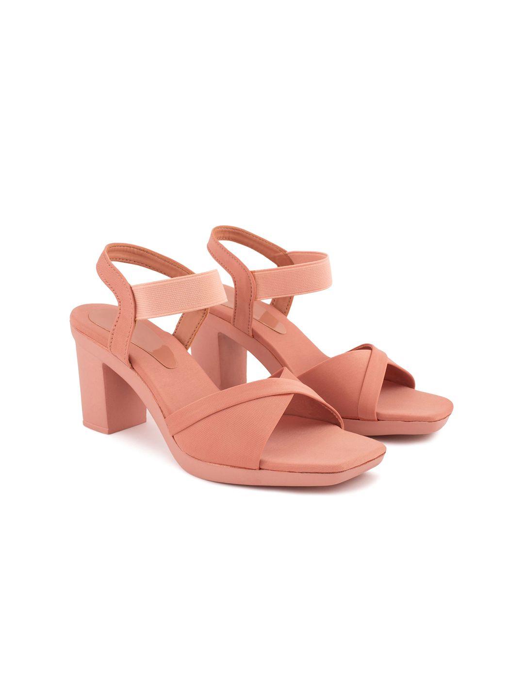 aroom open toe block heels