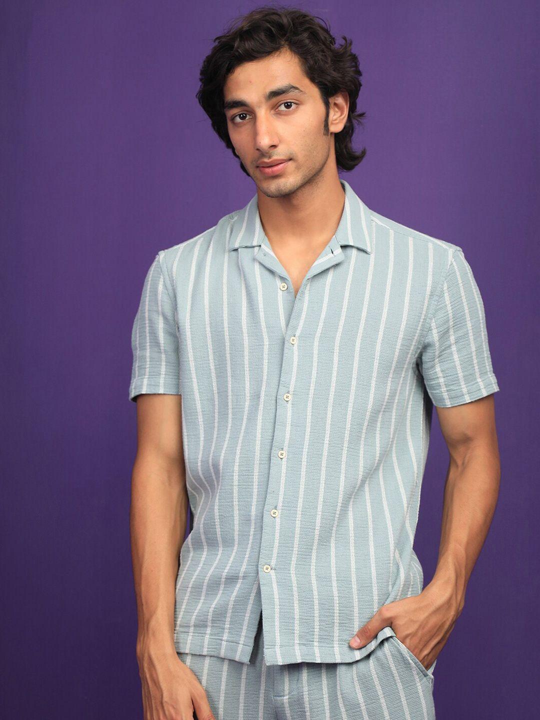 rare rabbit striped slim fit opaque casual shirt