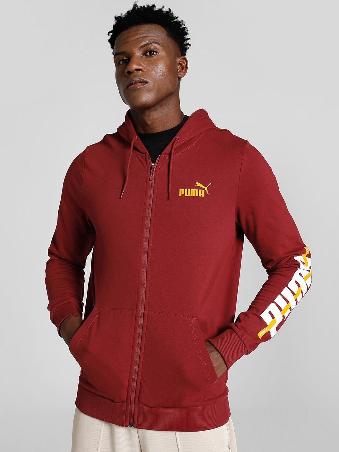 puma men graphic outdoor hooded jacket