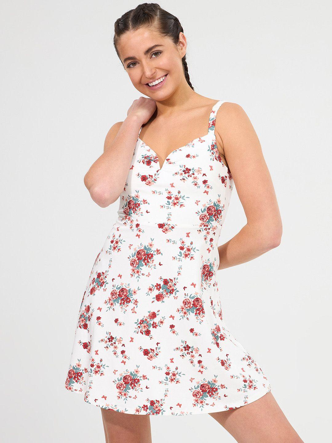 terranova floral print a-line mini dress