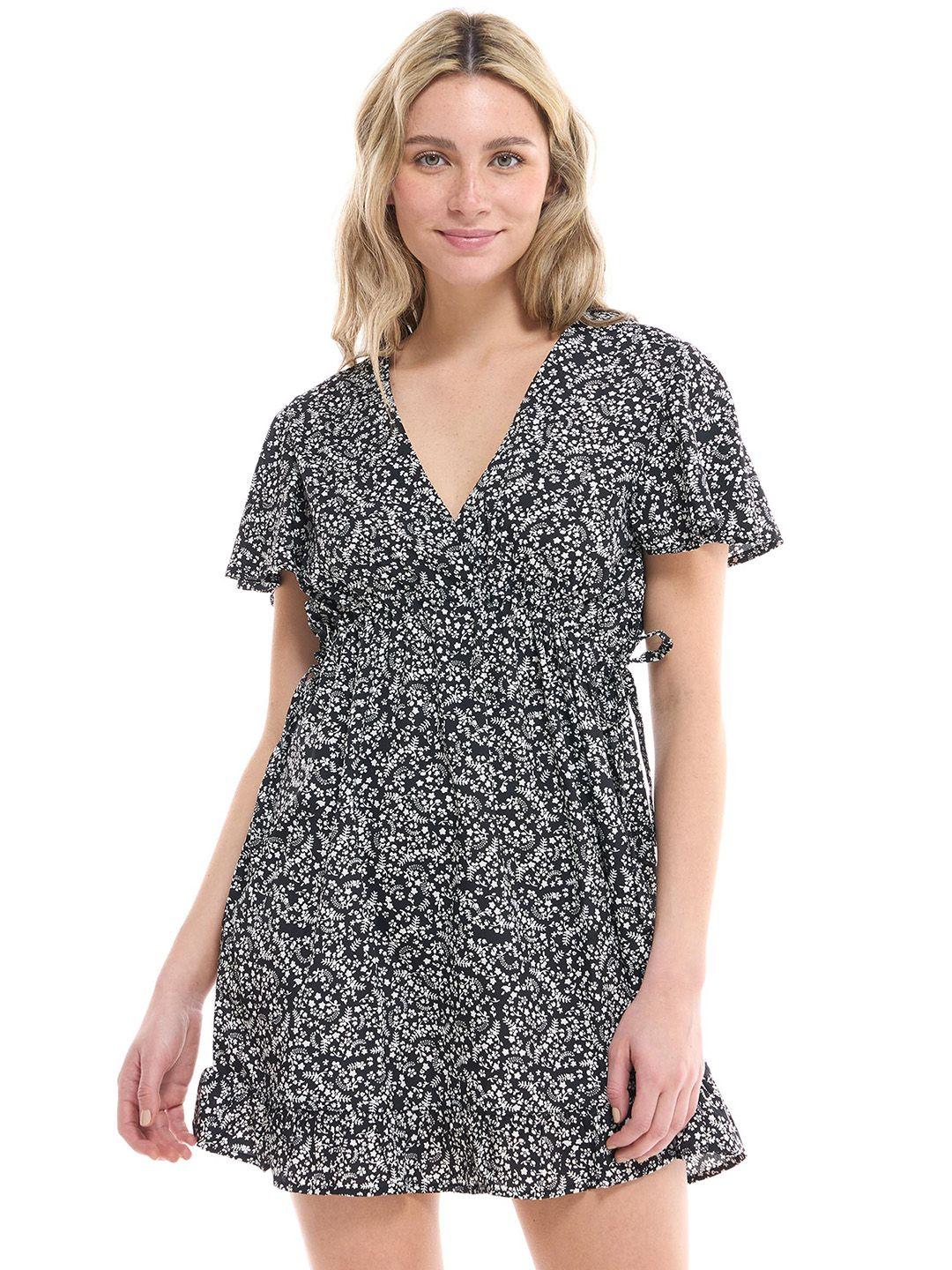 terranova floral print a-line mini dress